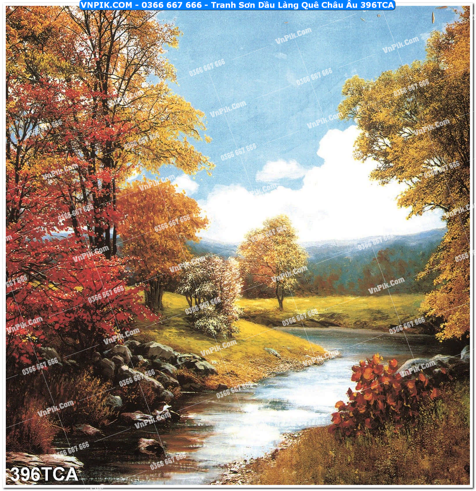 Tranh Sơn Dầu Làng Quê Châu Âu (396TCA)