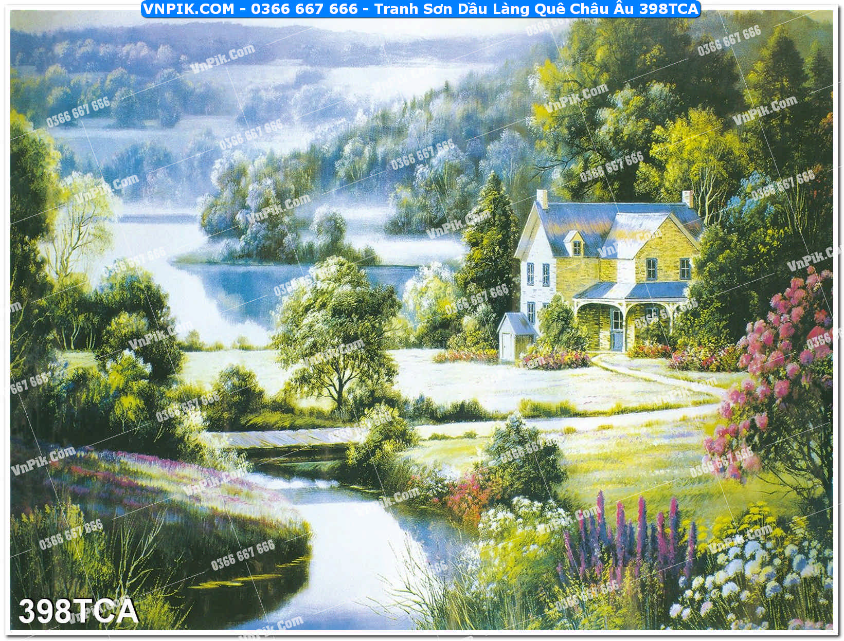 Tranh Sơn Dầu Làng Quê Châu Âu (398TCA)