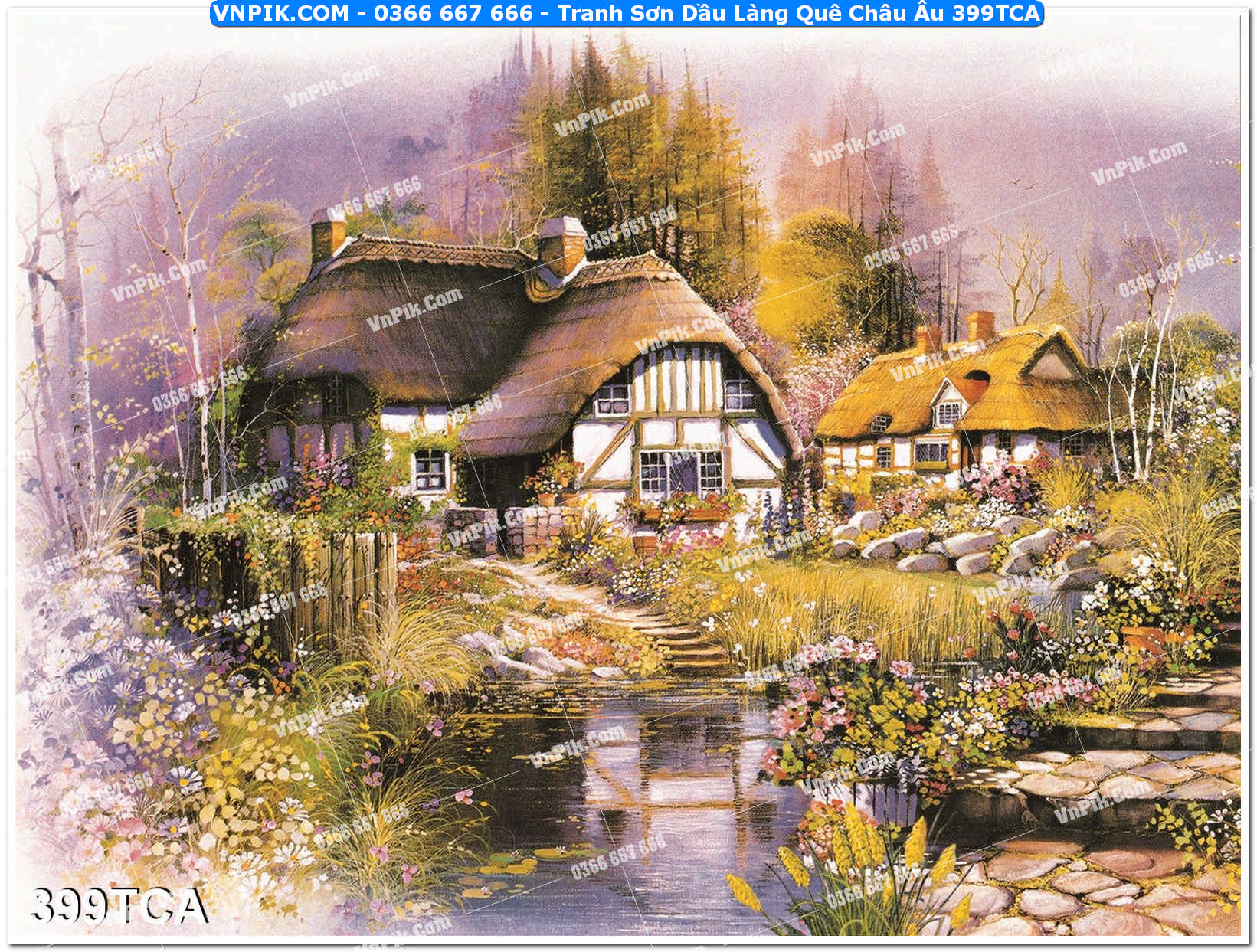 Tranh Sơn Dầu Làng Quê Châu Âu (399TCA)