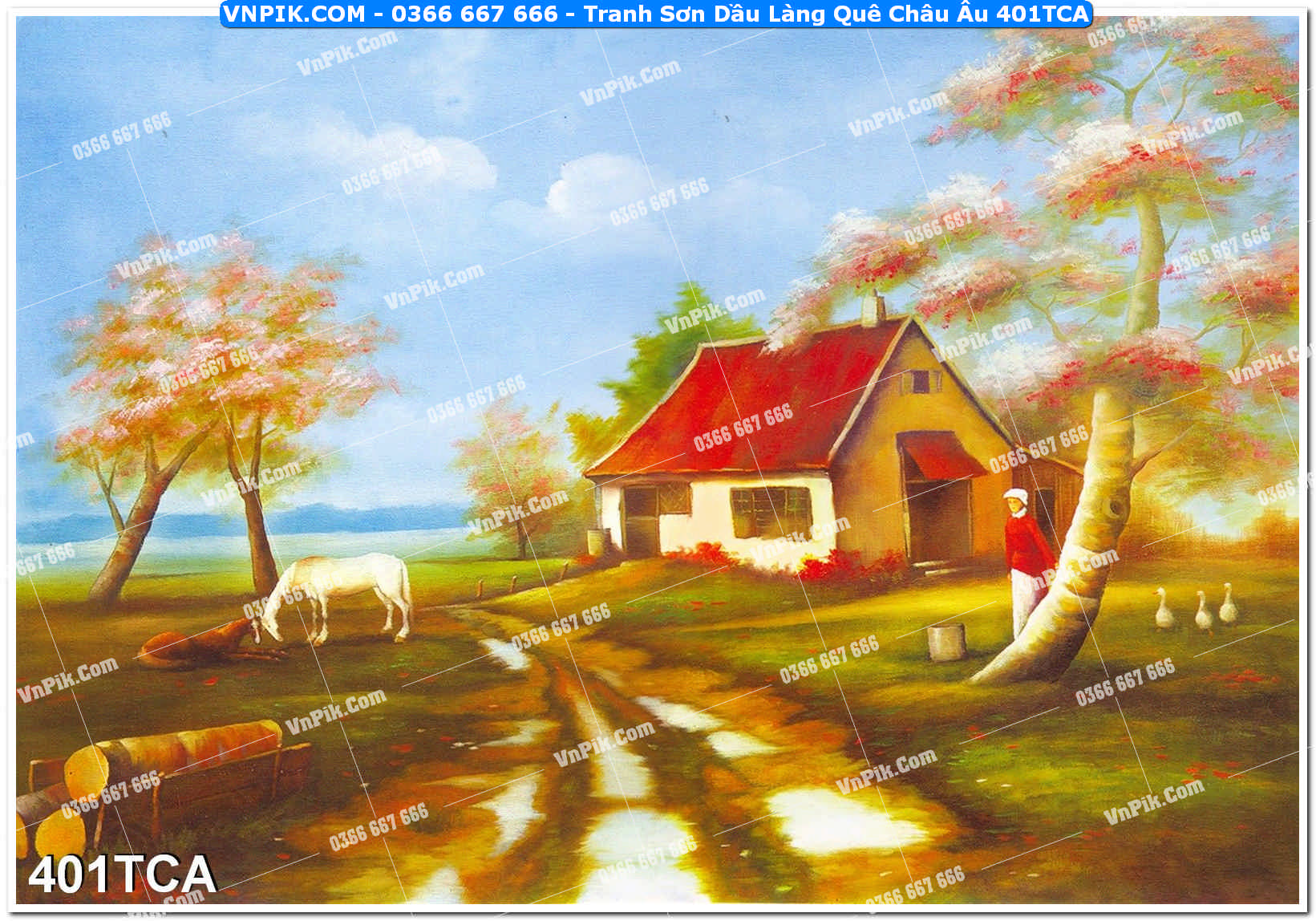 Tranh Sơn Dầu Làng Quê Châu Âu (401TCA)