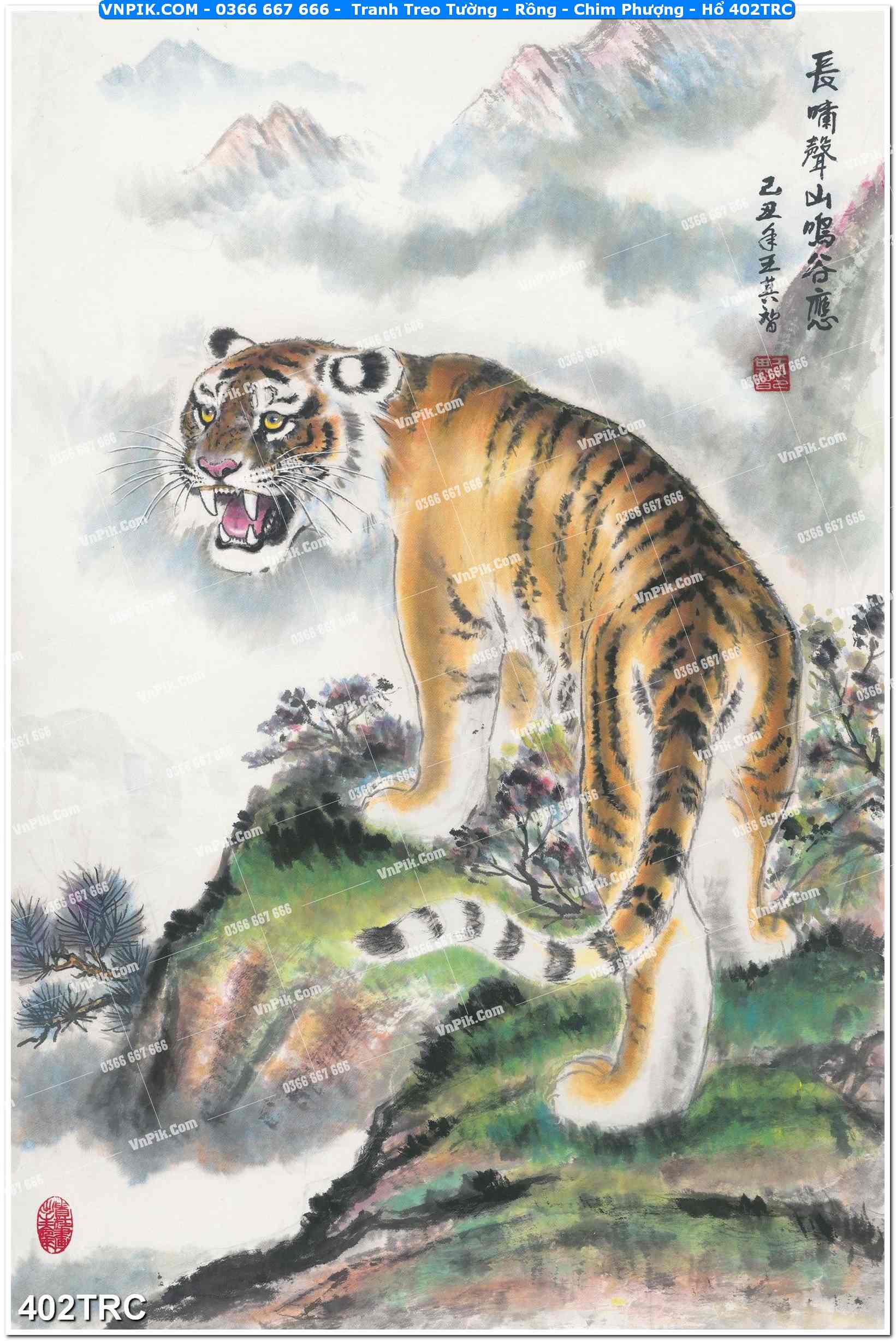 Tranh Treo Tường – Rồng – Chim Phượng – Hổ 402TRC