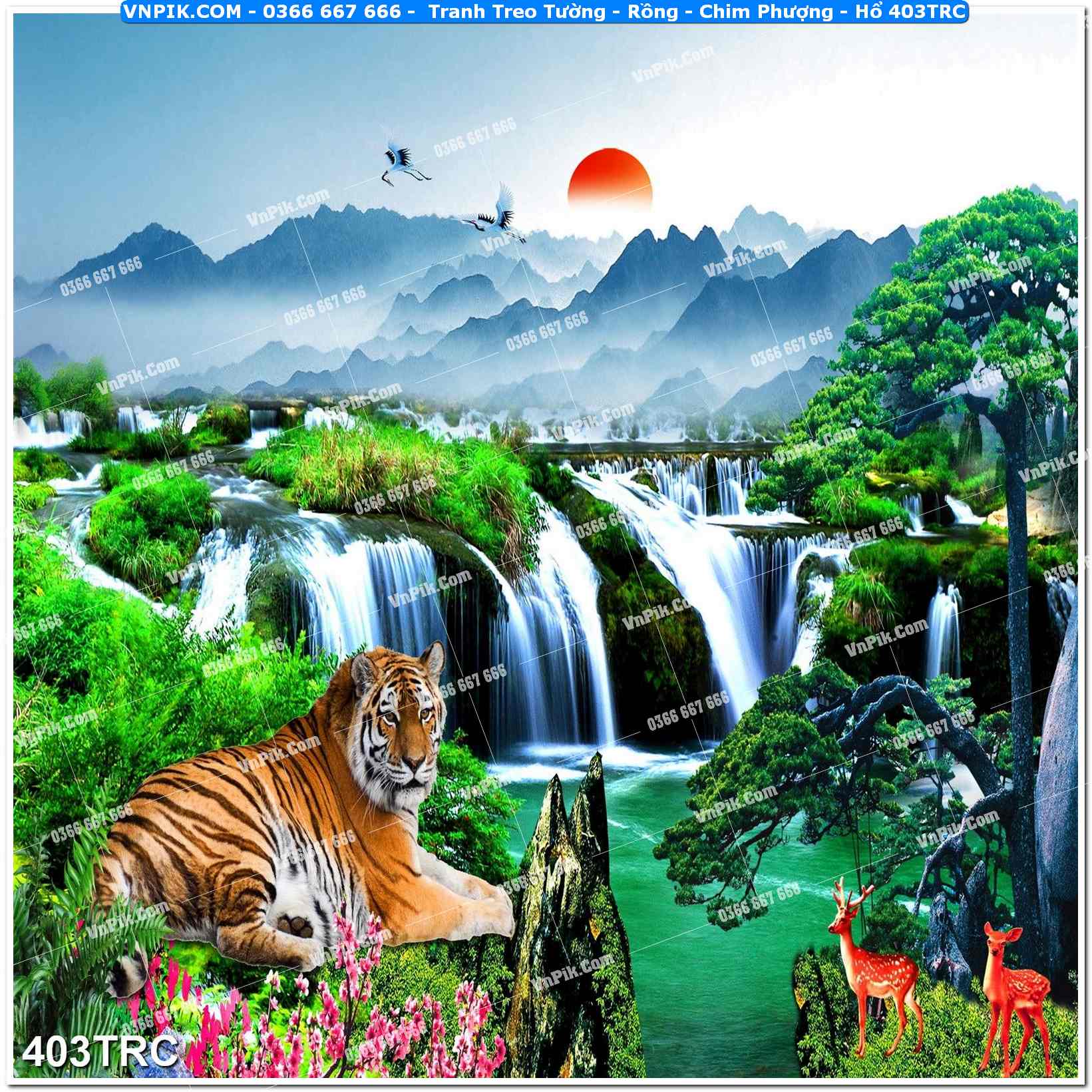 Tranh Treo Tường – Rồng – Chim Phượng – Hổ 403TRC