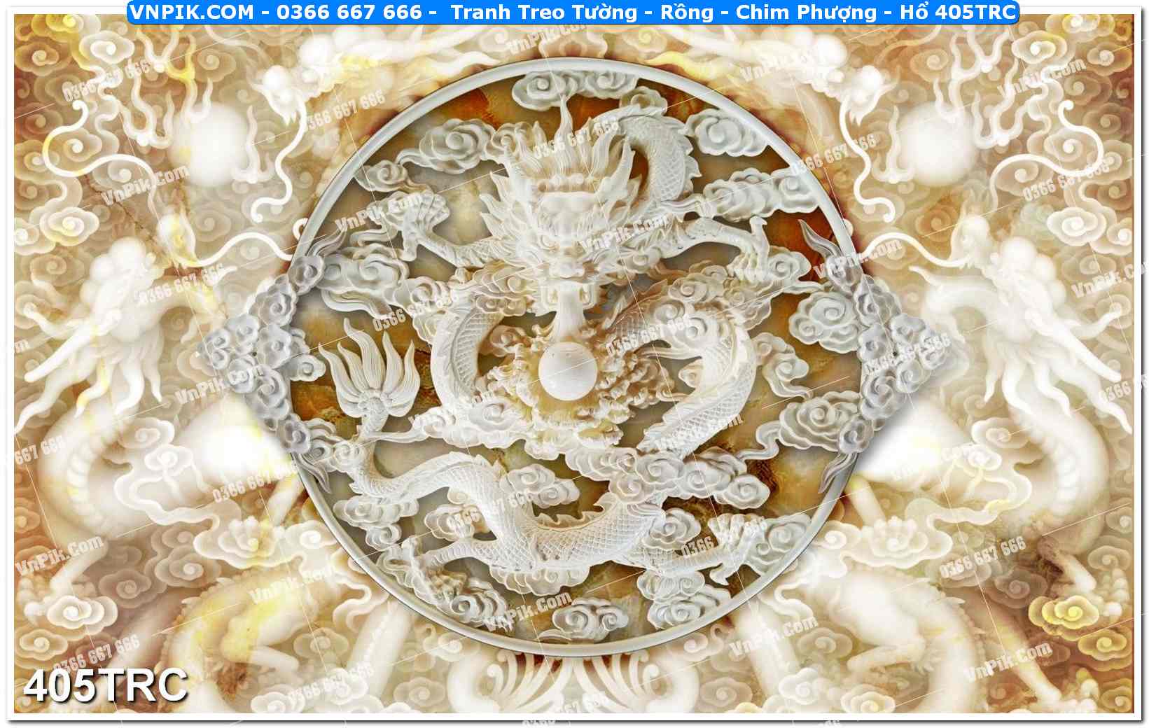 Tranh Treo Tường – Rồng – Chim Phượng – Hổ 405TRC