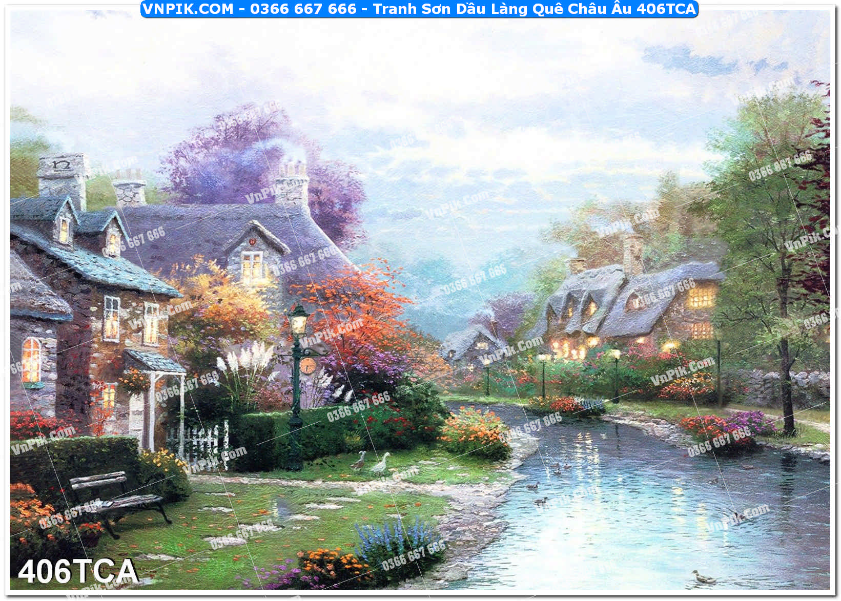 Tranh Sơn Dầu Làng Quê Châu Âu (406TCA)