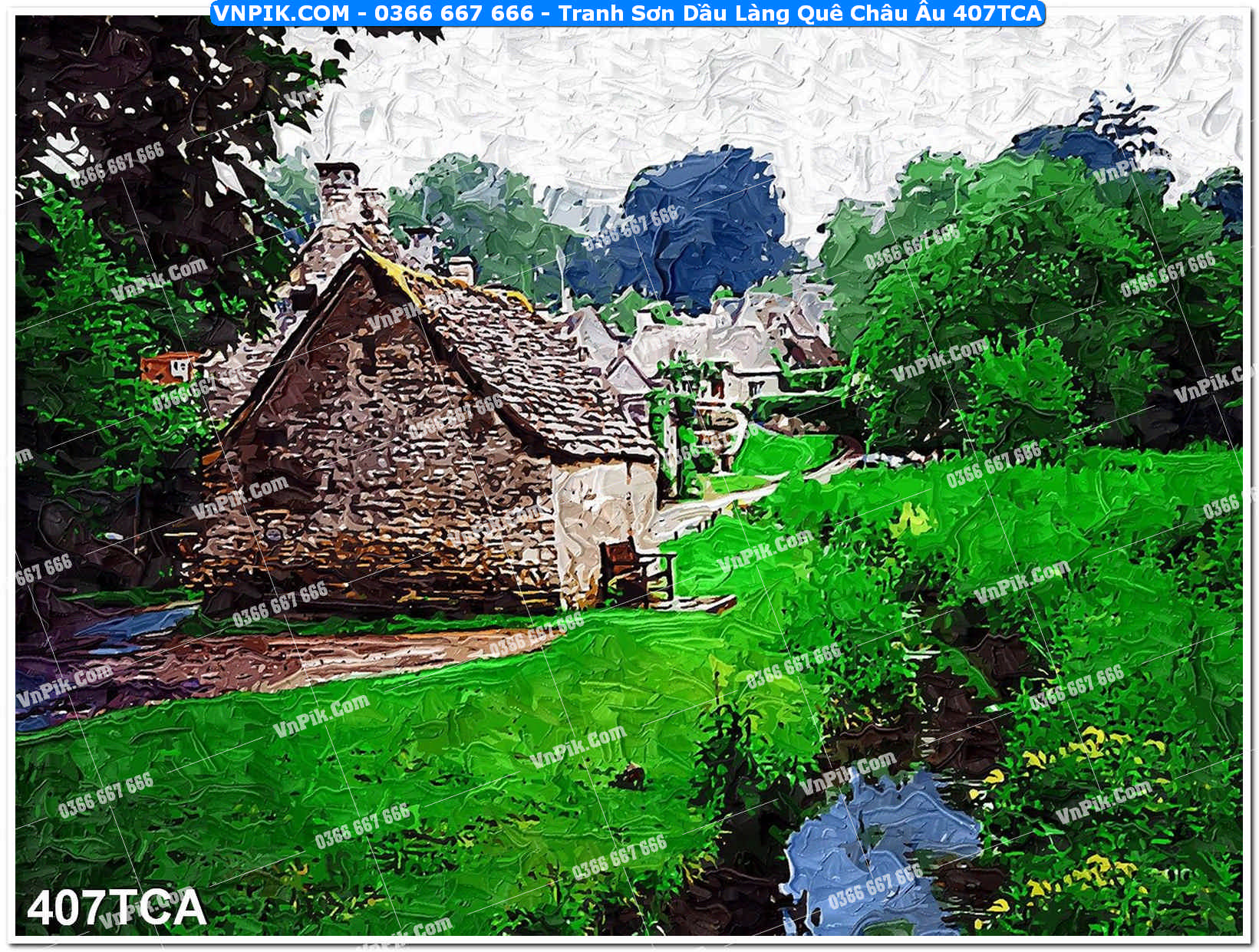 Tranh Sơn Dầu Làng Quê Châu Âu (407TCA)