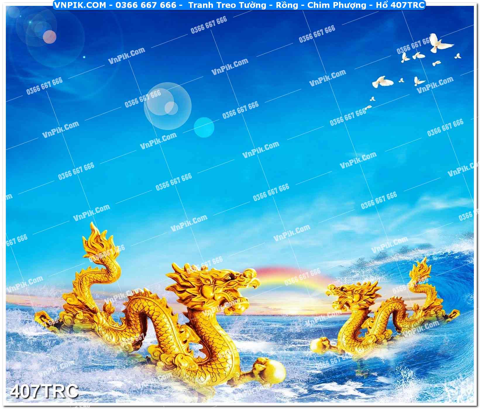 Tranh Treo Tường – Rồng – Chim Phượng – Hổ 407TRC