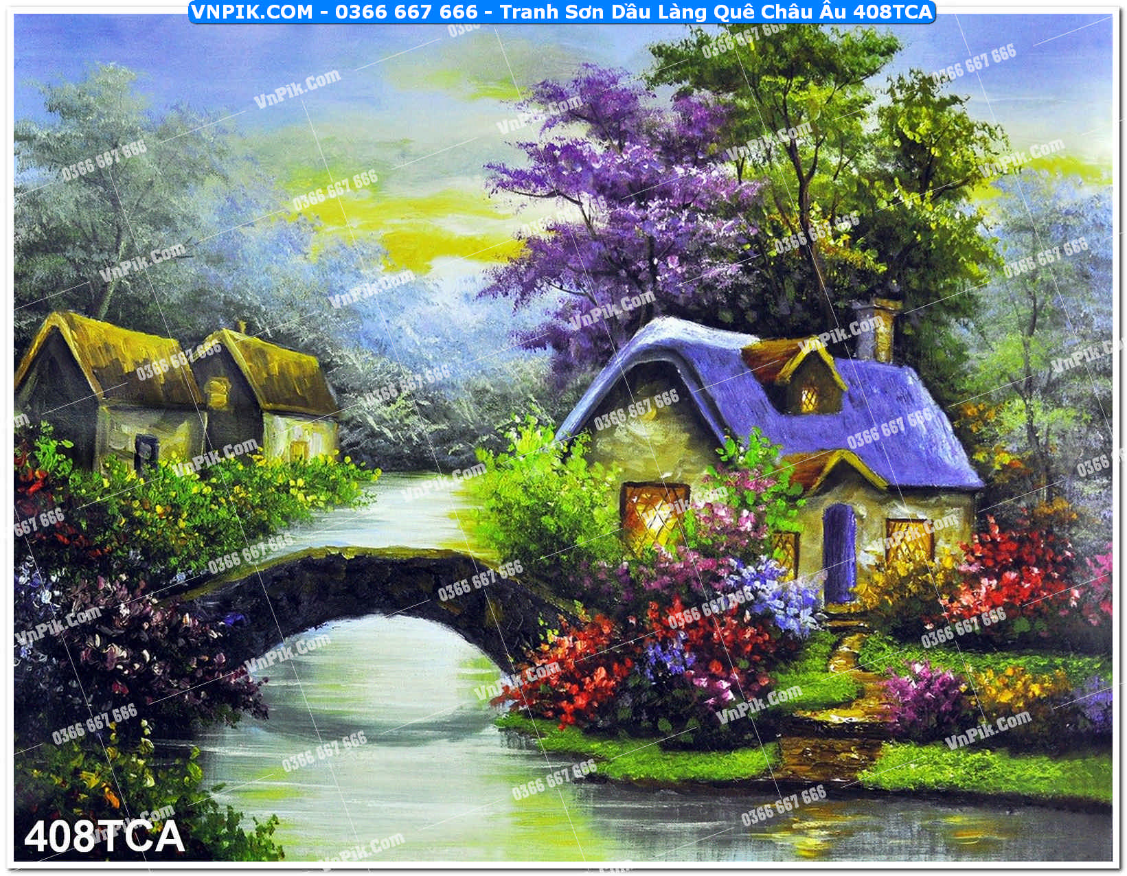 Tranh Sơn Dầu Làng Quê Châu Âu (408TCA)