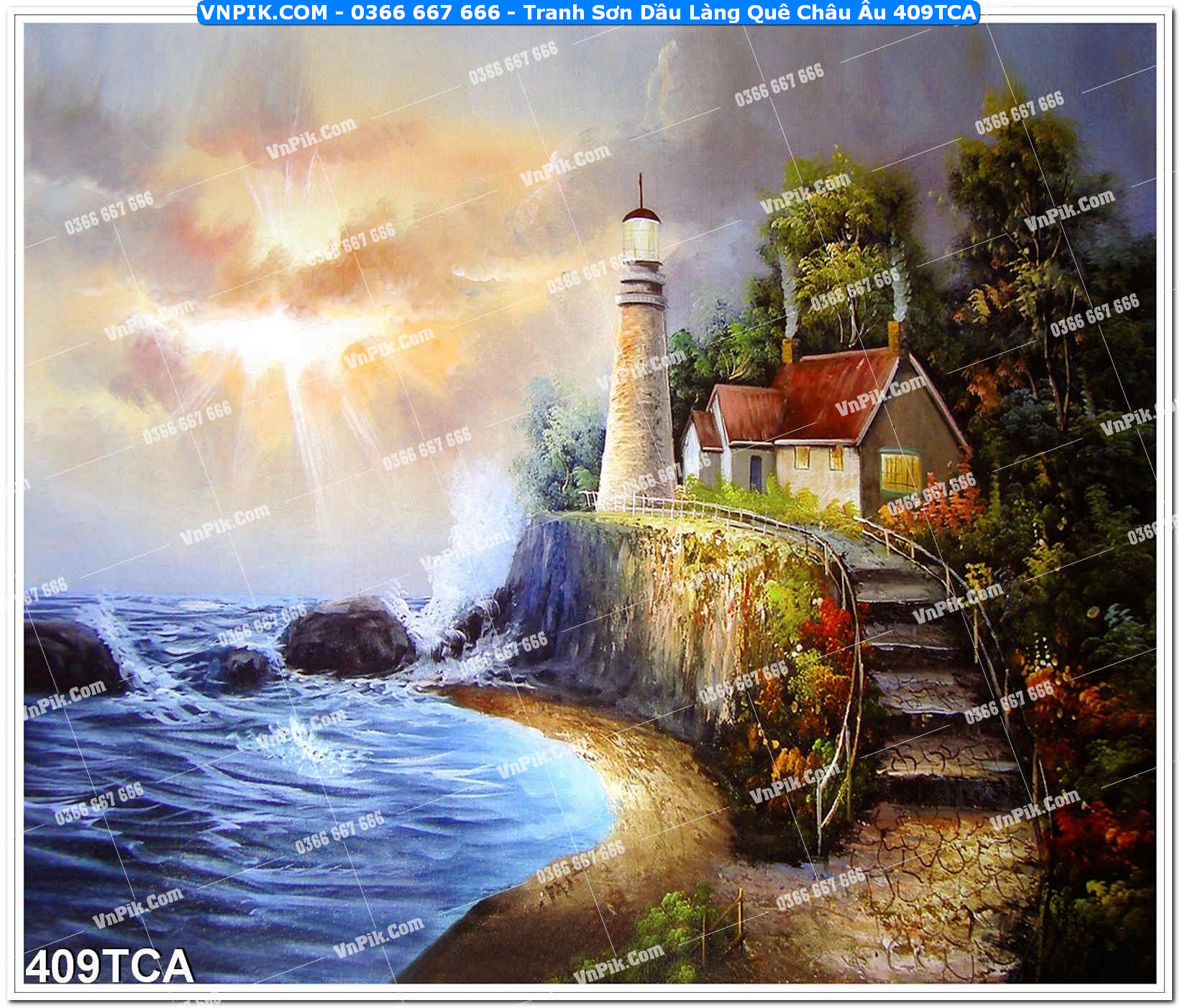 Tranh Sơn Dầu Làng Quê Châu Âu (409TCA)