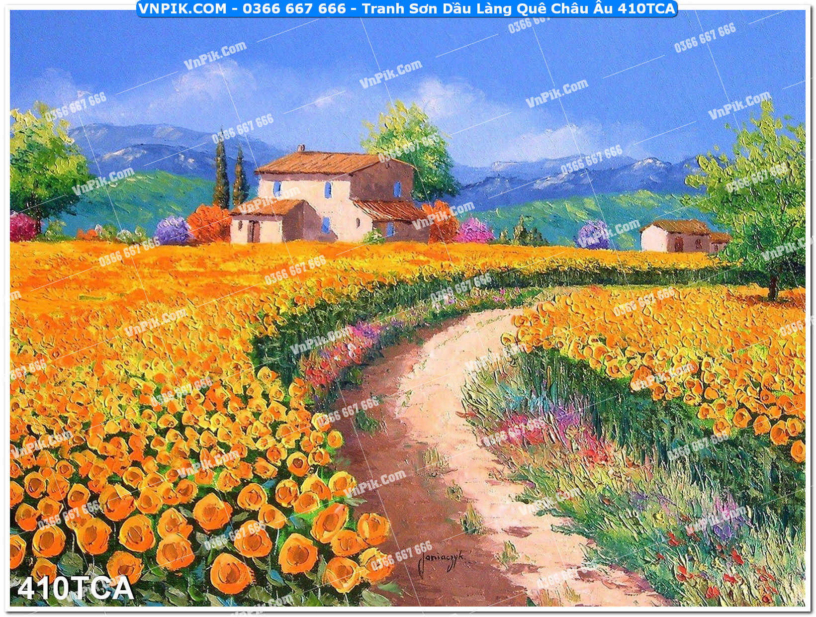 Tranh Sơn Dầu Làng Quê Châu Âu (410TCA)