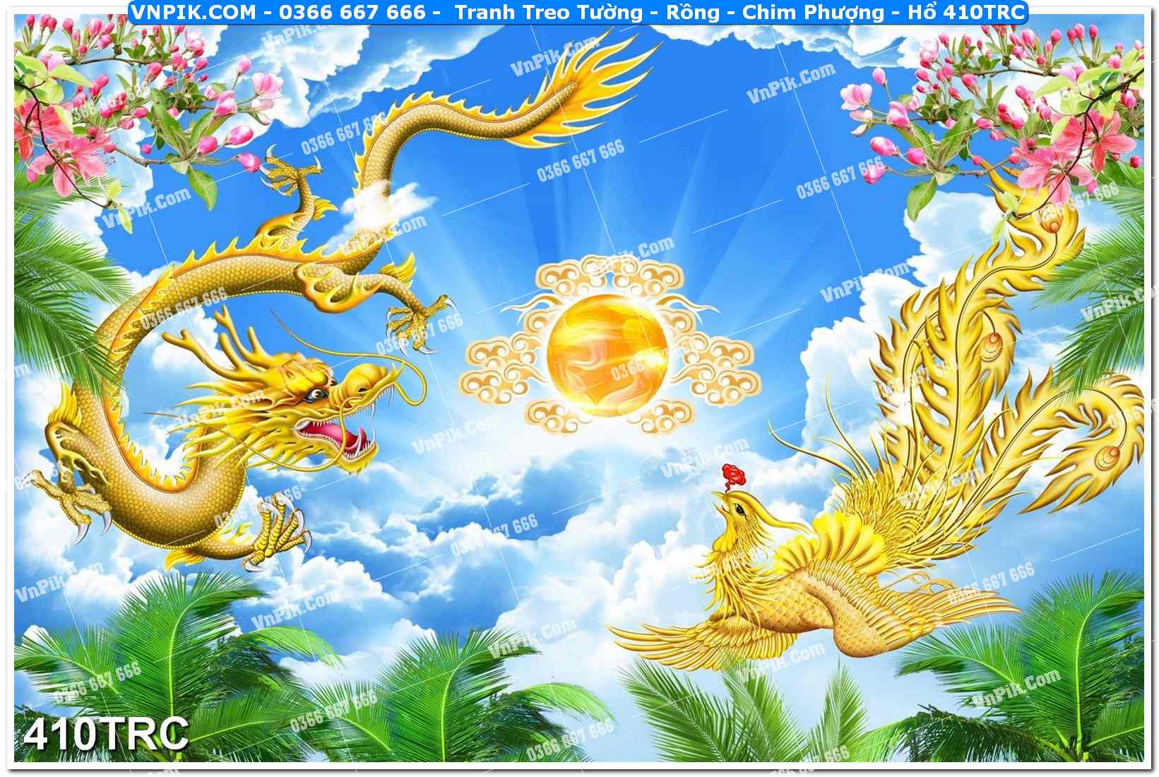 Tranh Treo Tường – Rồng – Chim Phượng – Hổ 410TRC
