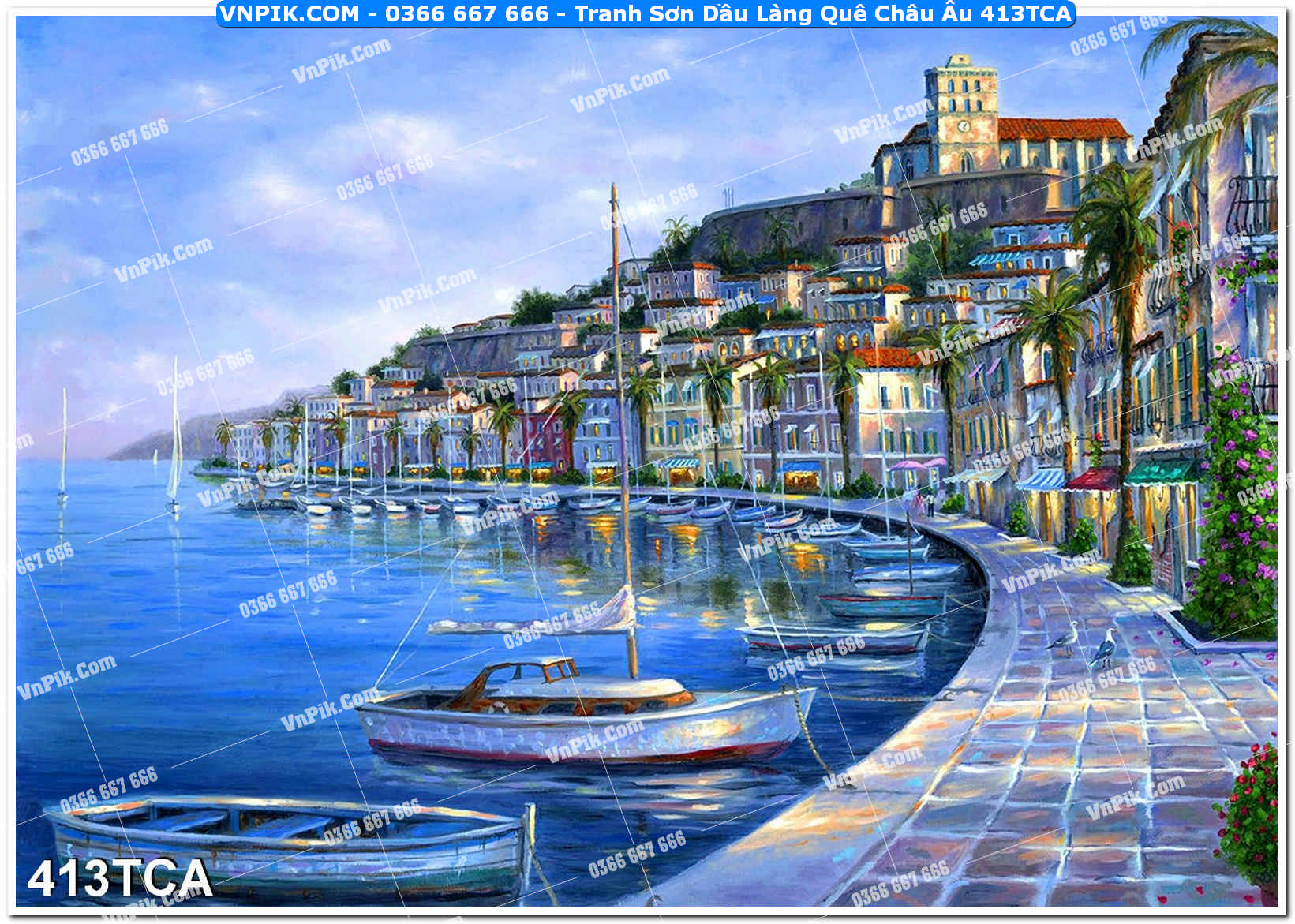 Tranh Sơn Dầu Làng Quê Châu Âu (413TCA)