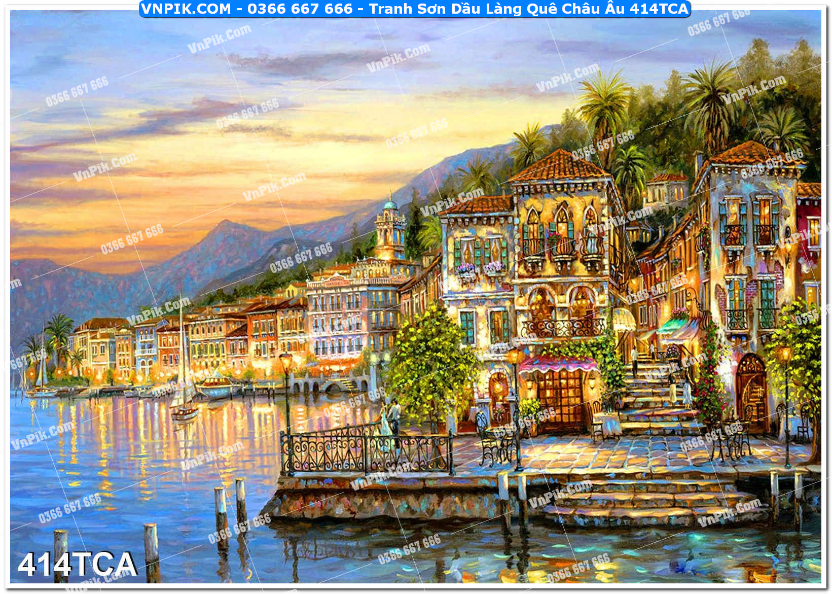 Tranh Sơn Dầu Làng Quê Châu Âu (414TCA)