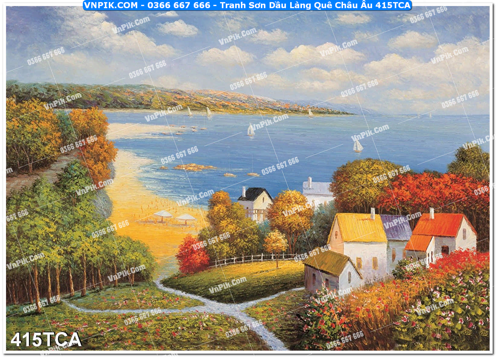 Tranh Sơn Dầu Làng Quê Châu Âu (415TCA)