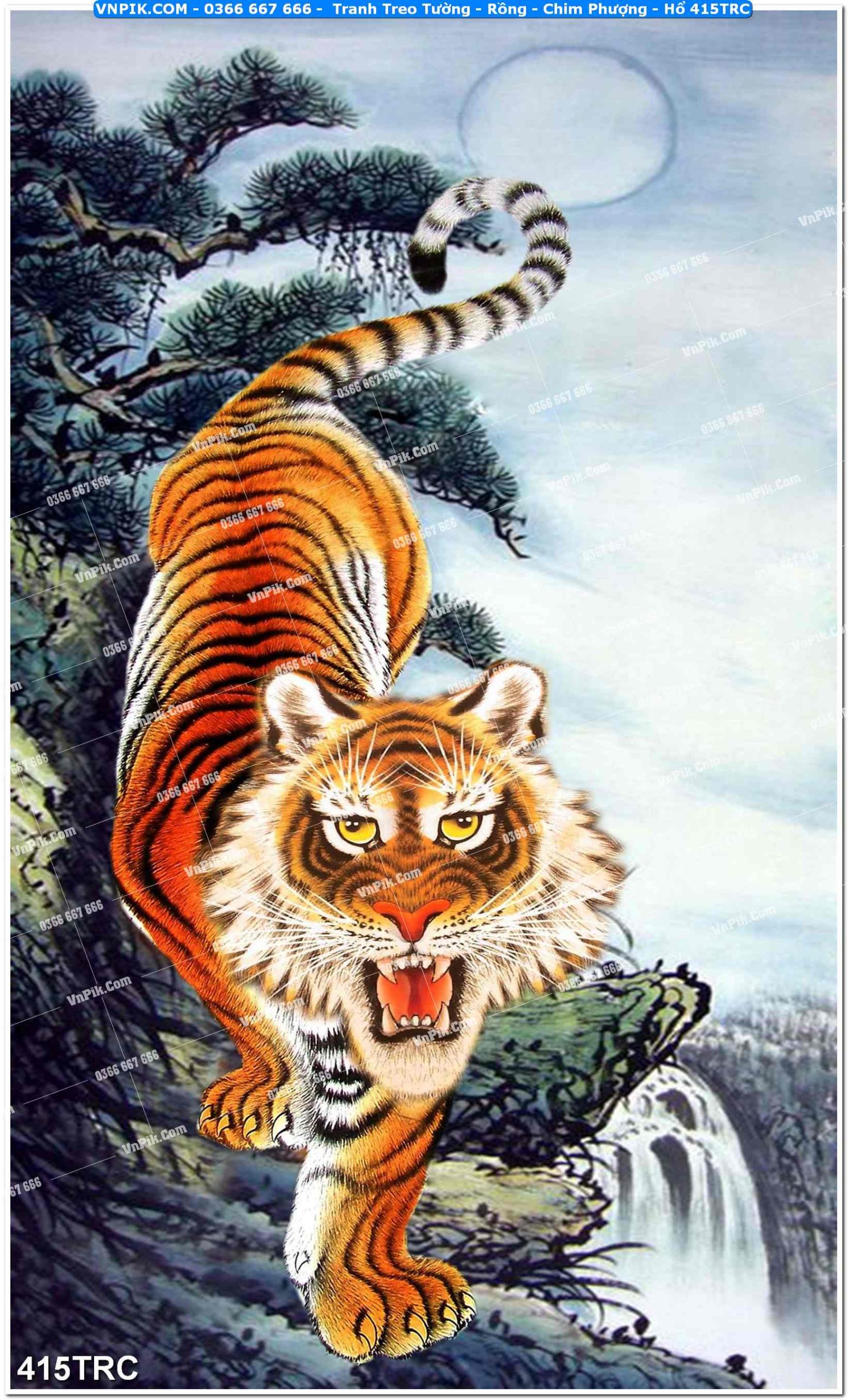 Tranh Treo Tường – Rồng – Chim Phượng – Hổ 415TRC