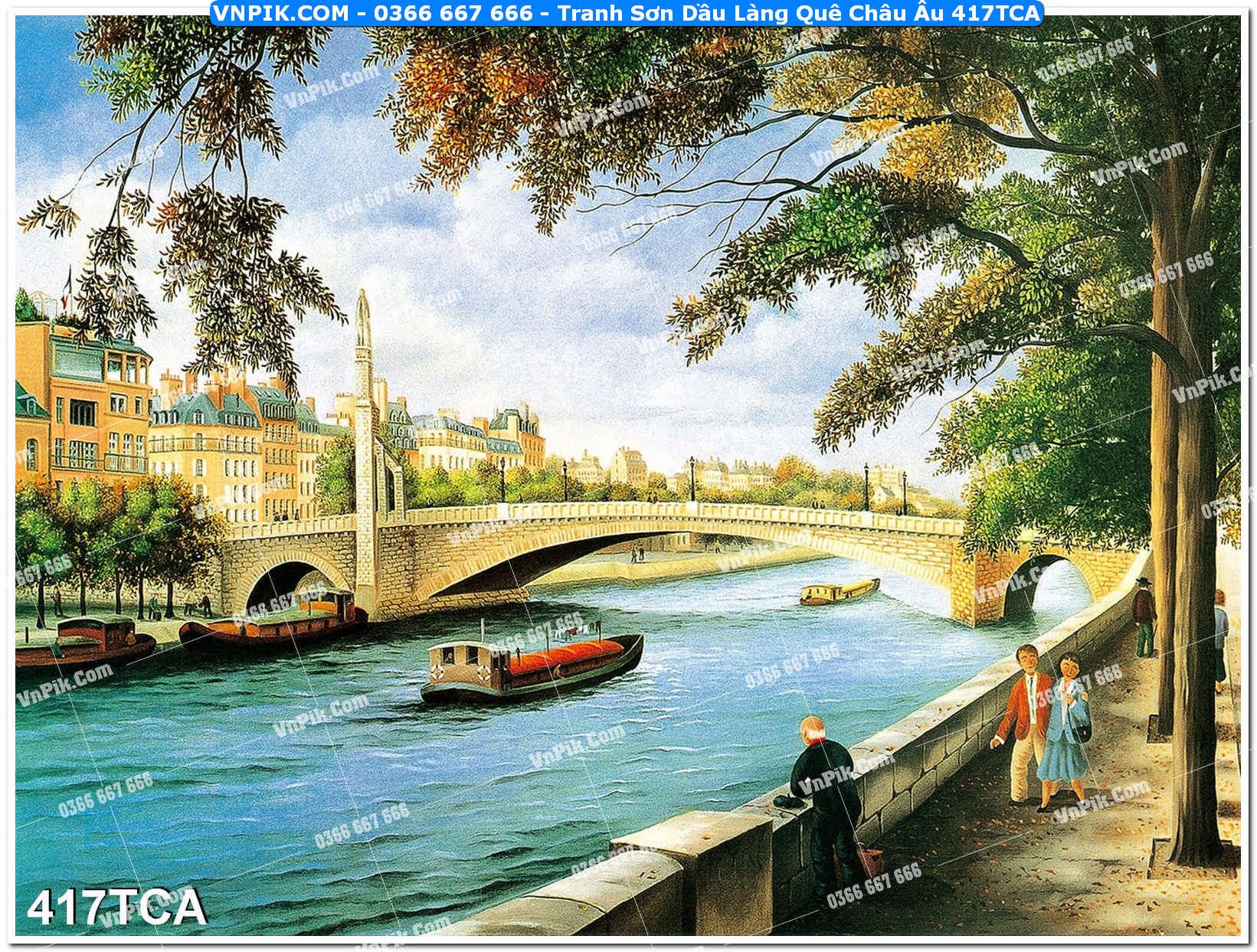 Tranh Sơn Dầu Làng Quê Châu Âu (417TCA)