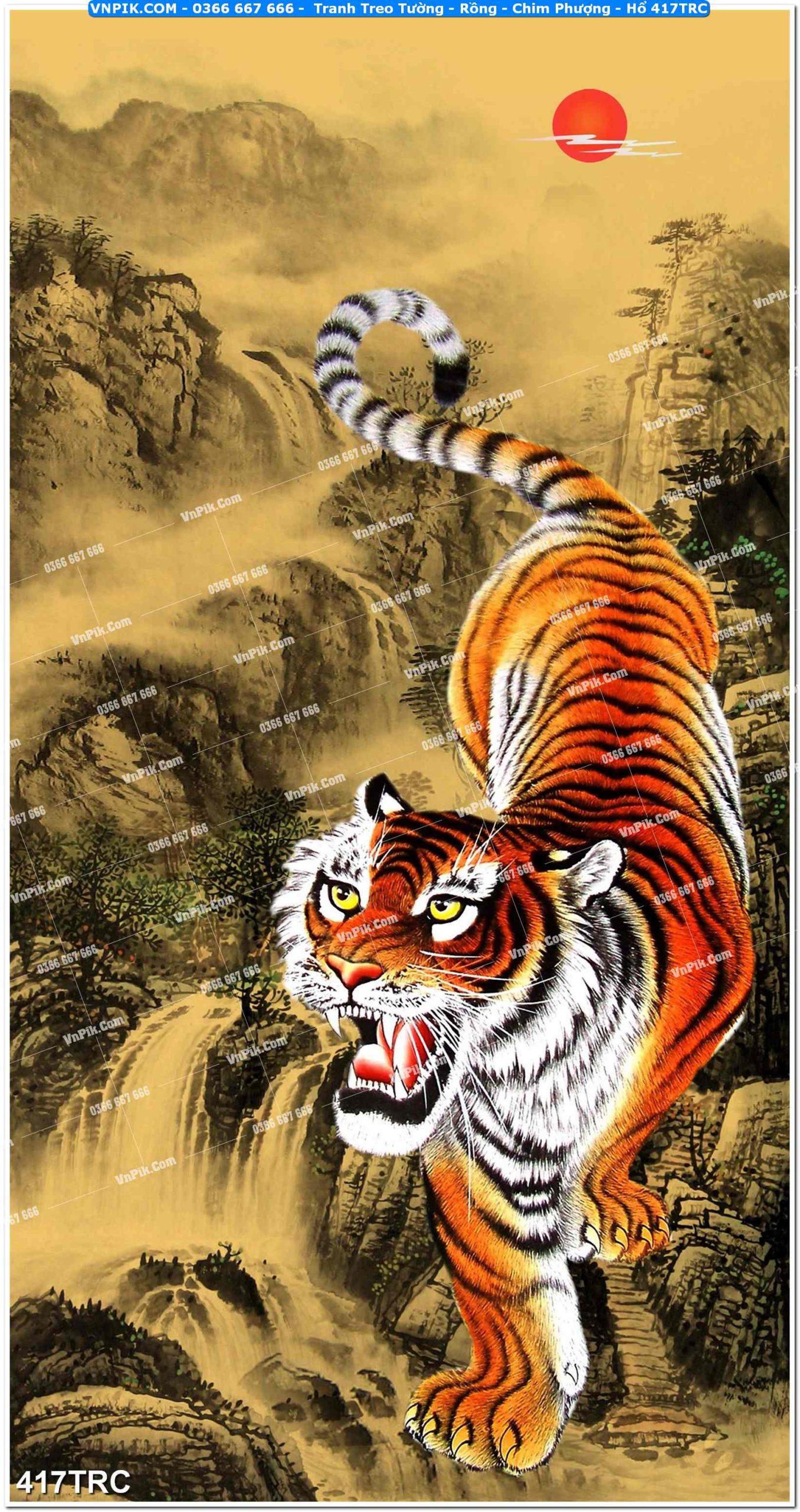 Tranh Treo Tường – Rồng – Chim Phượng – Hổ 417TRC