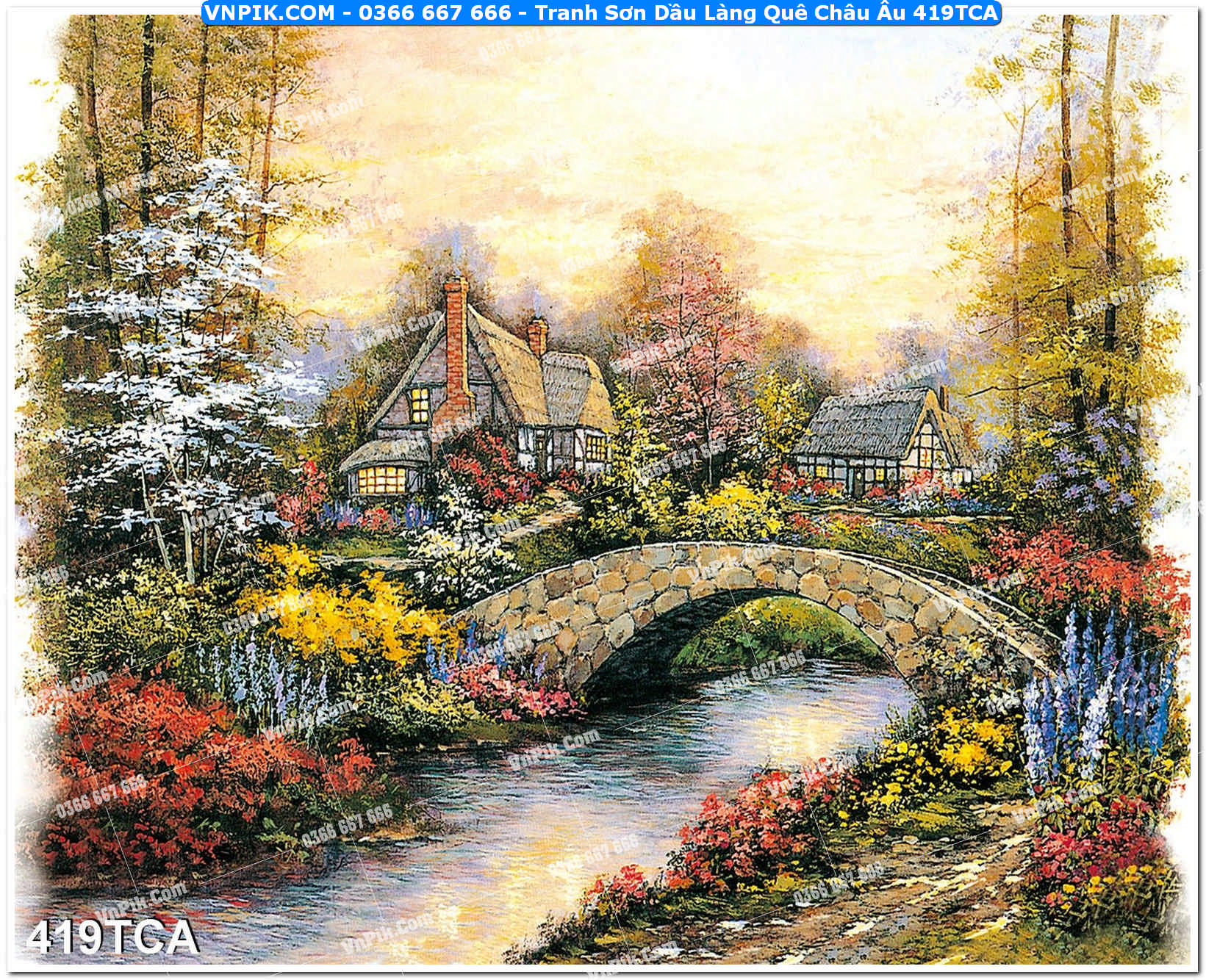 Tranh Sơn Dầu Làng Quê Châu Âu (419TCA)