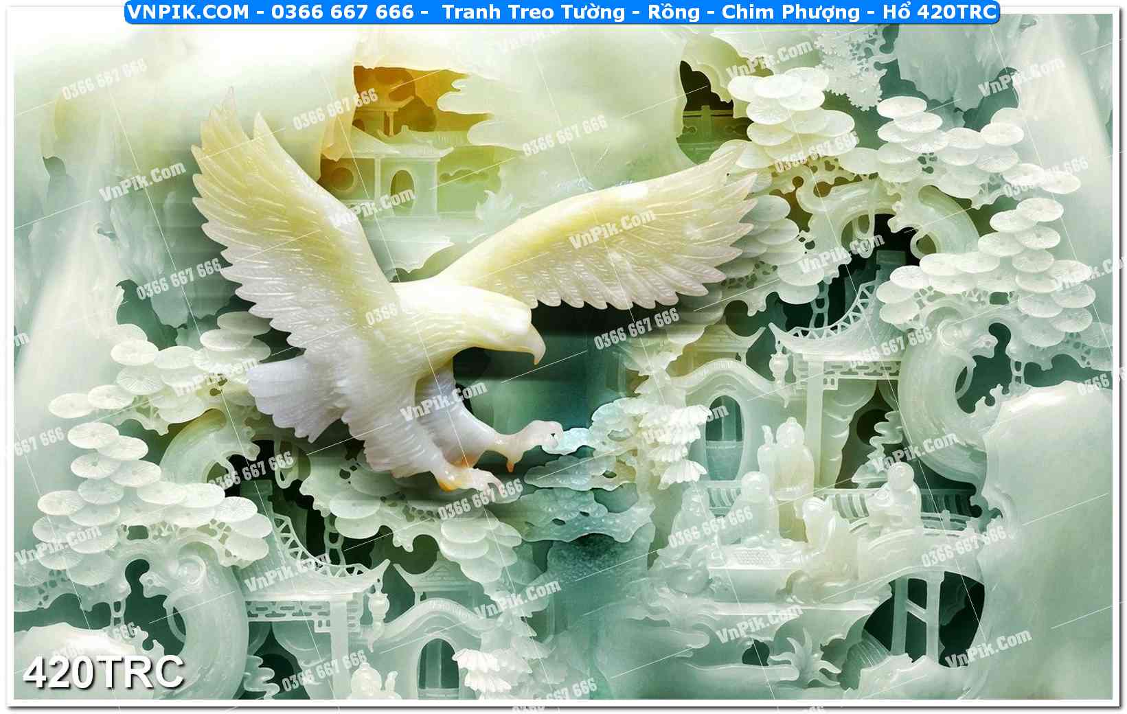 Tranh Treo Tường – Rồng – Chim Phượng – Hổ 420TRC