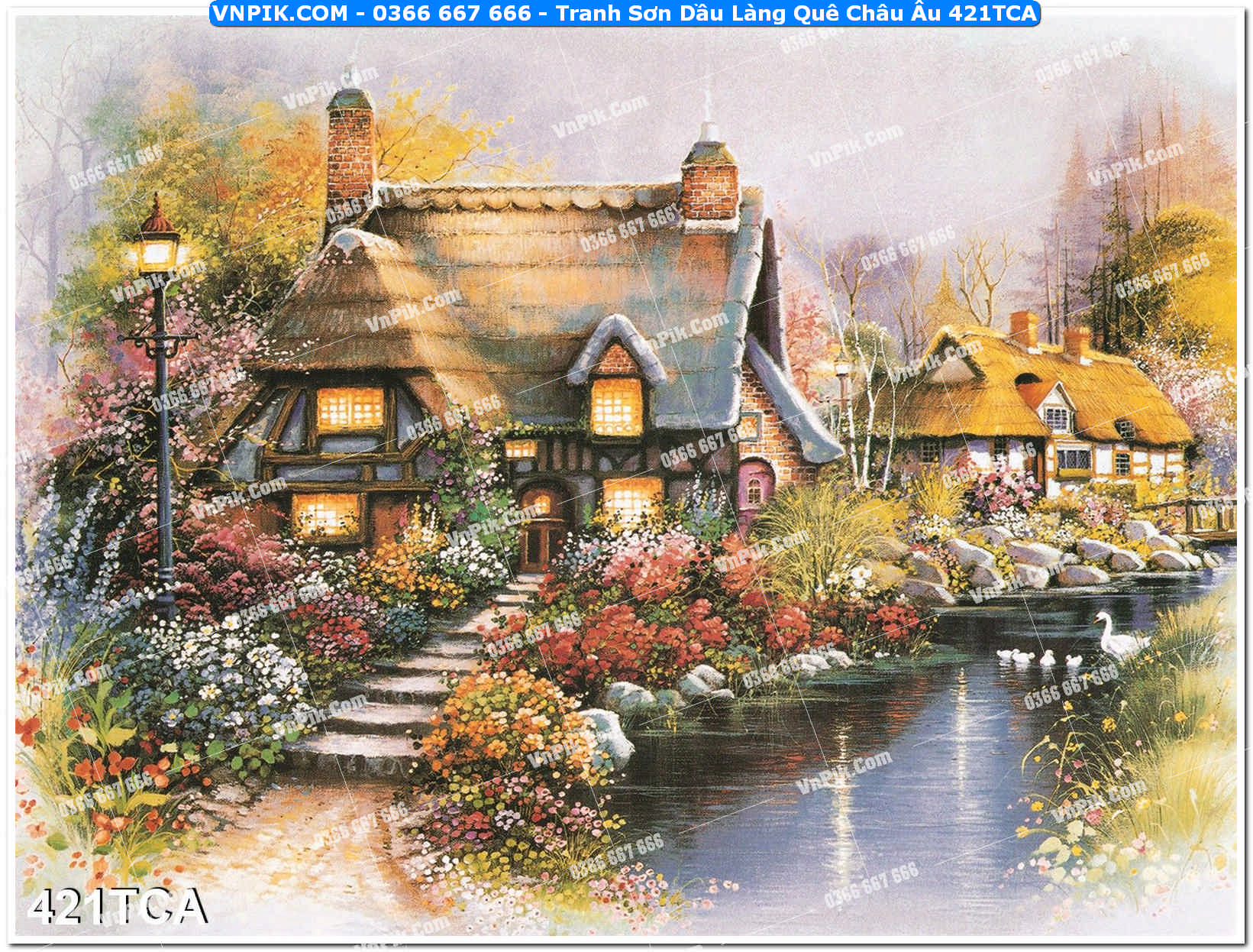 Tranh Sơn Dầu Làng Quê Châu Âu (421TCA)