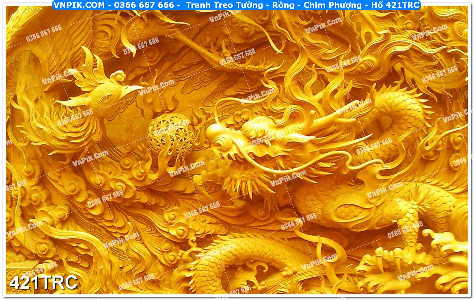 Tranh Treo Tường – Rồng – Chim Phượng – Hổ 421TRC