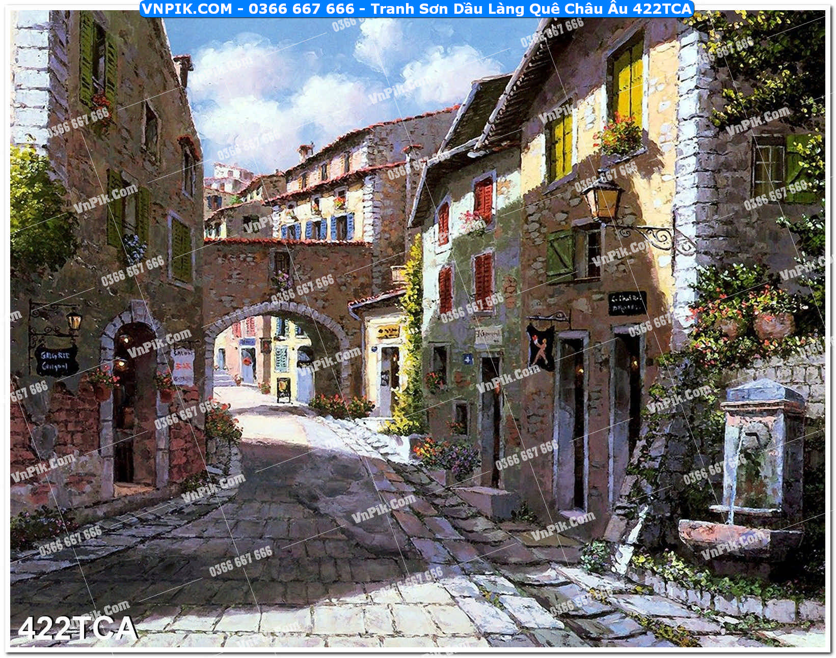 Tranh Sơn Dầu Làng Quê Châu Âu (422TCA)