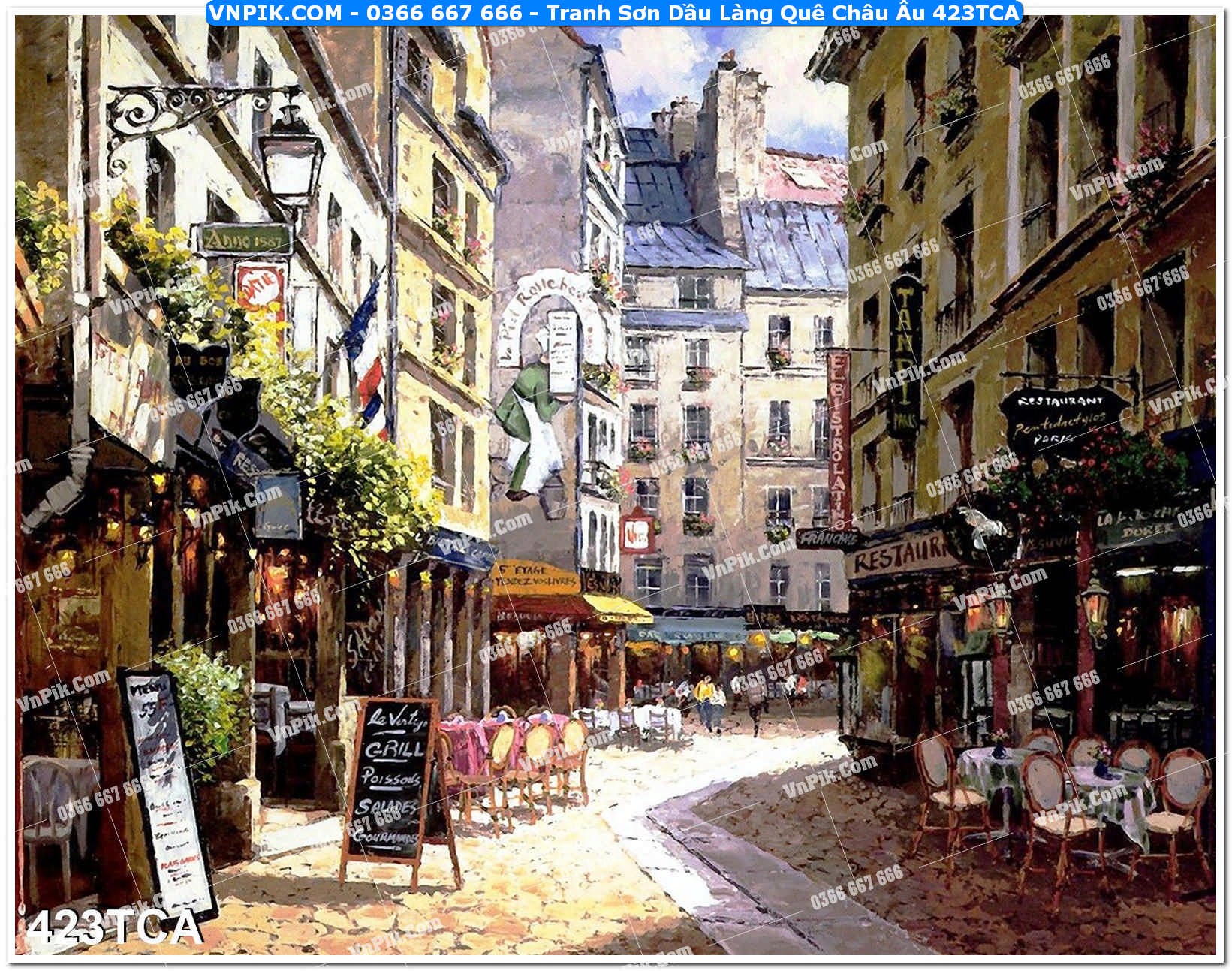 Tranh Sơn Dầu Làng Quê Châu Âu (423TCA)