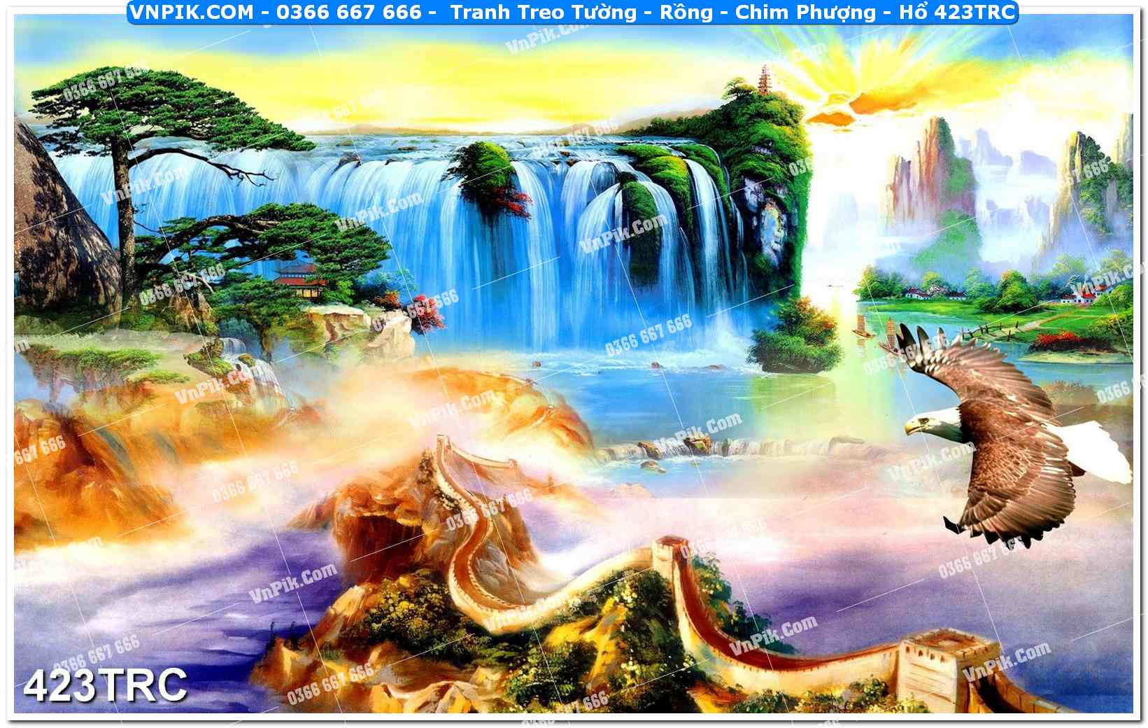 Tranh Treo Tường – Rồng – Chim Phượng – Hổ 423TRC