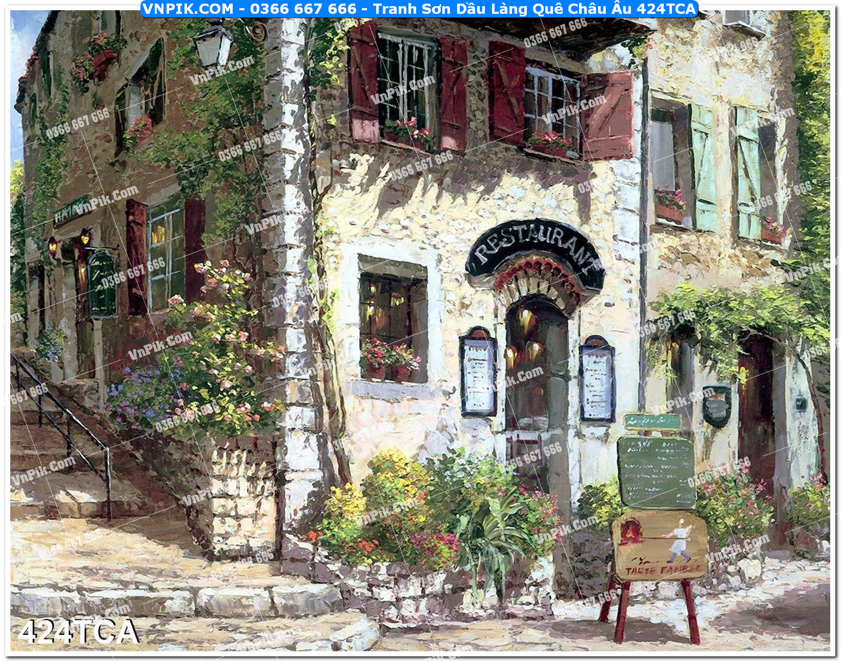 Tranh Sơn Dầu Làng Quê Châu Âu (424TCA)