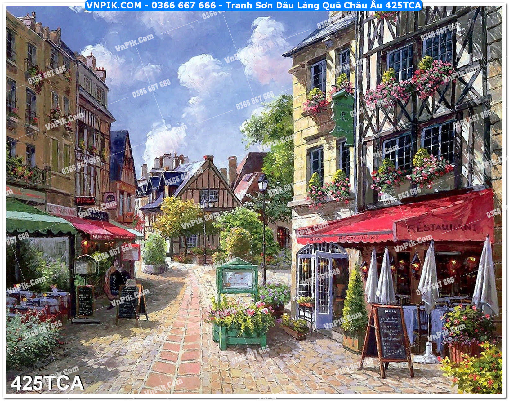 Tranh Sơn Dầu Làng Quê Châu Âu (425TCA)
