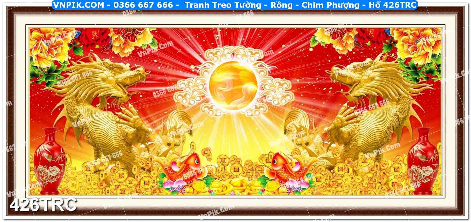 Tranh Treo Tường – Rồng – Chim Phượng – Hổ 426TRC