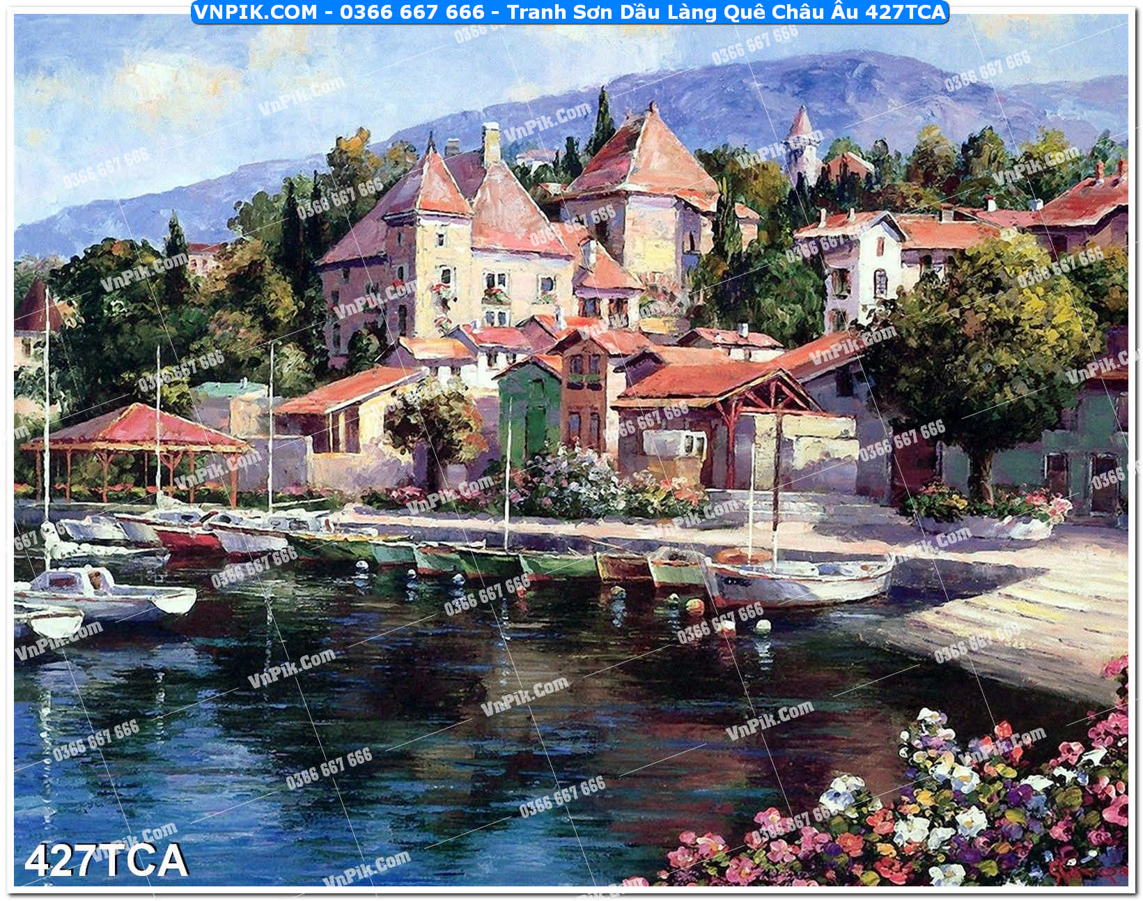 Tranh Sơn Dầu Làng Quê Châu Âu (427TCA)