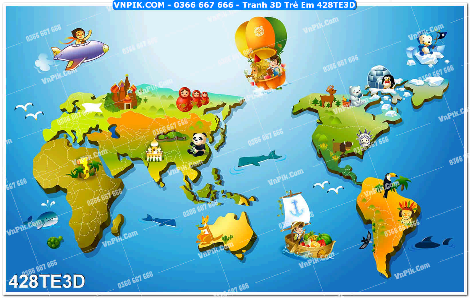 Tranh 3D Trẻ Em 428TE3D