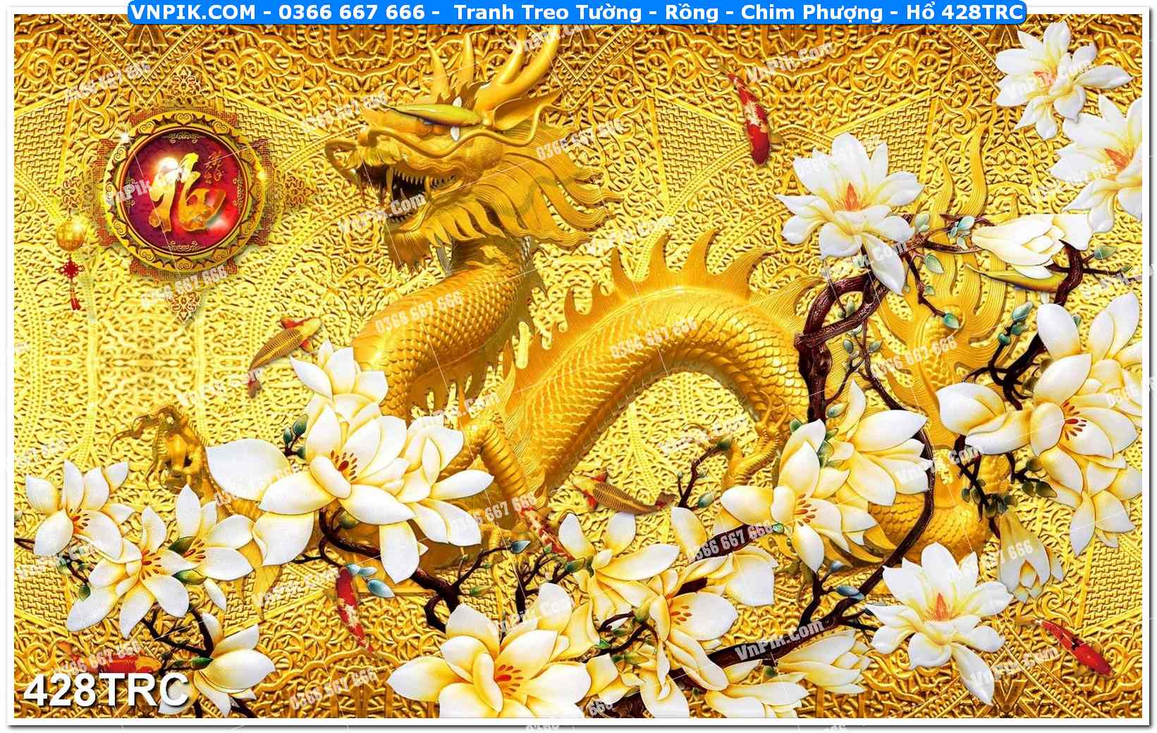 Tranh Treo Tường – Rồng – Chim Phượng – Hổ 428TRC