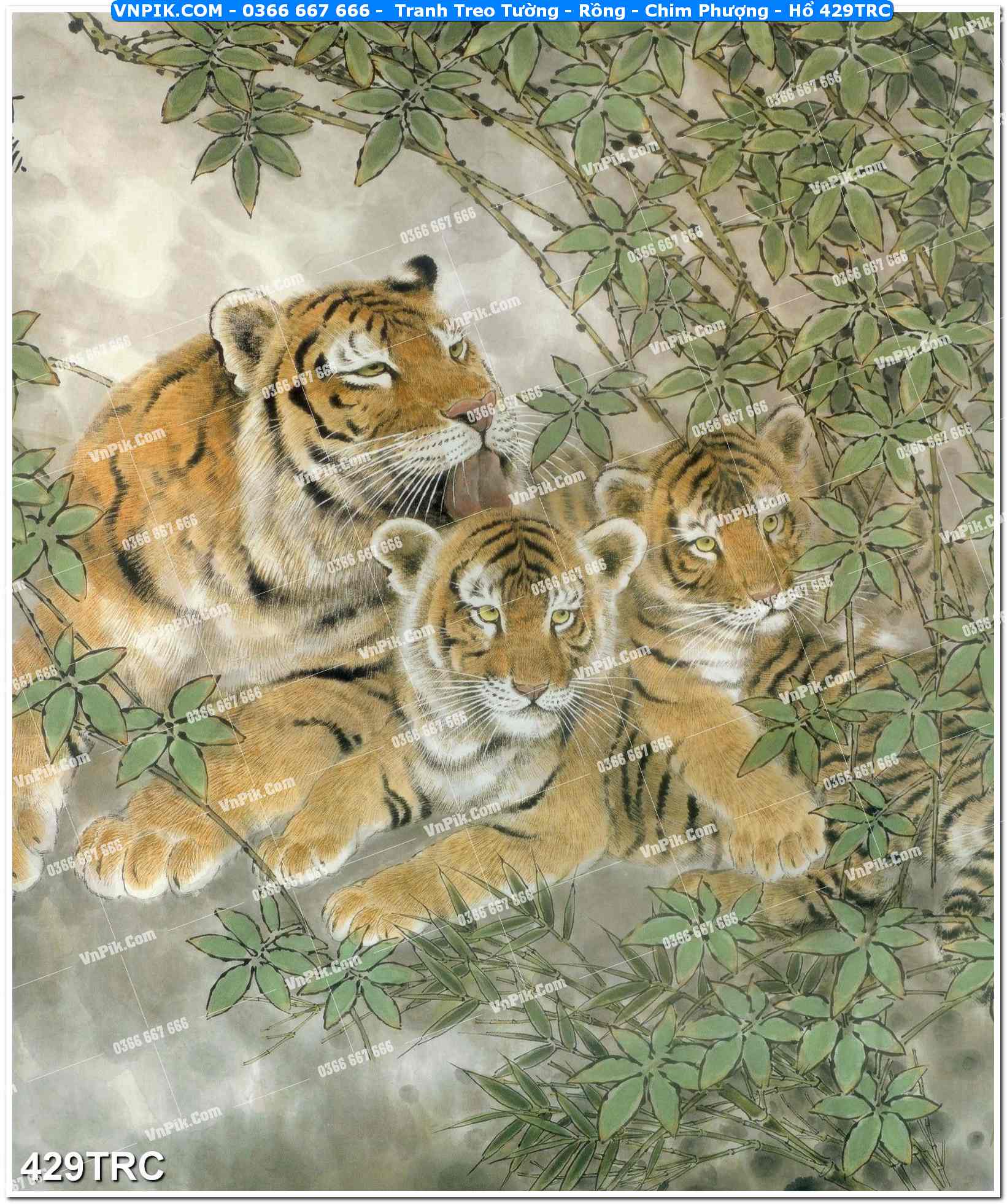 Tranh Treo Tường – Rồng – Chim Phượng – Hổ 429TRC