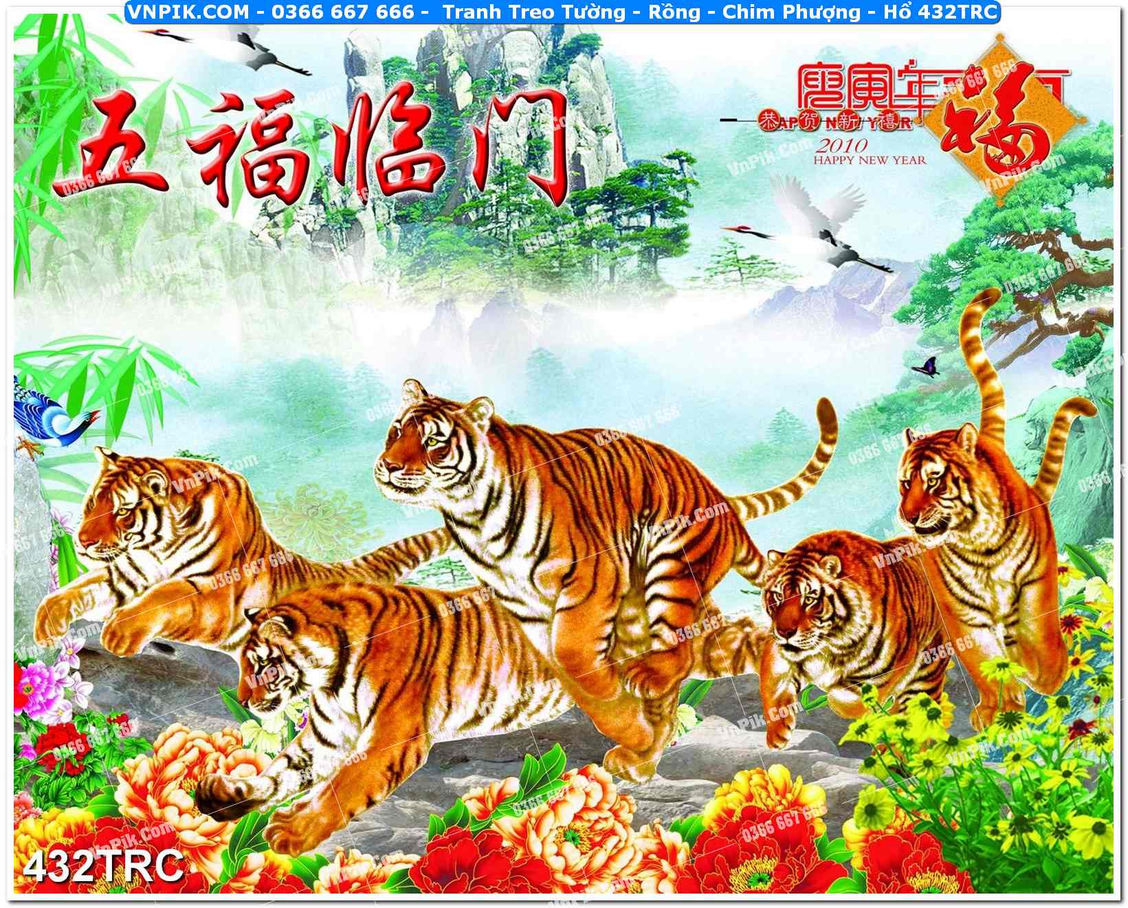 Tranh Treo Tường – Rồng – Chim Phượng – Hổ 432TRC