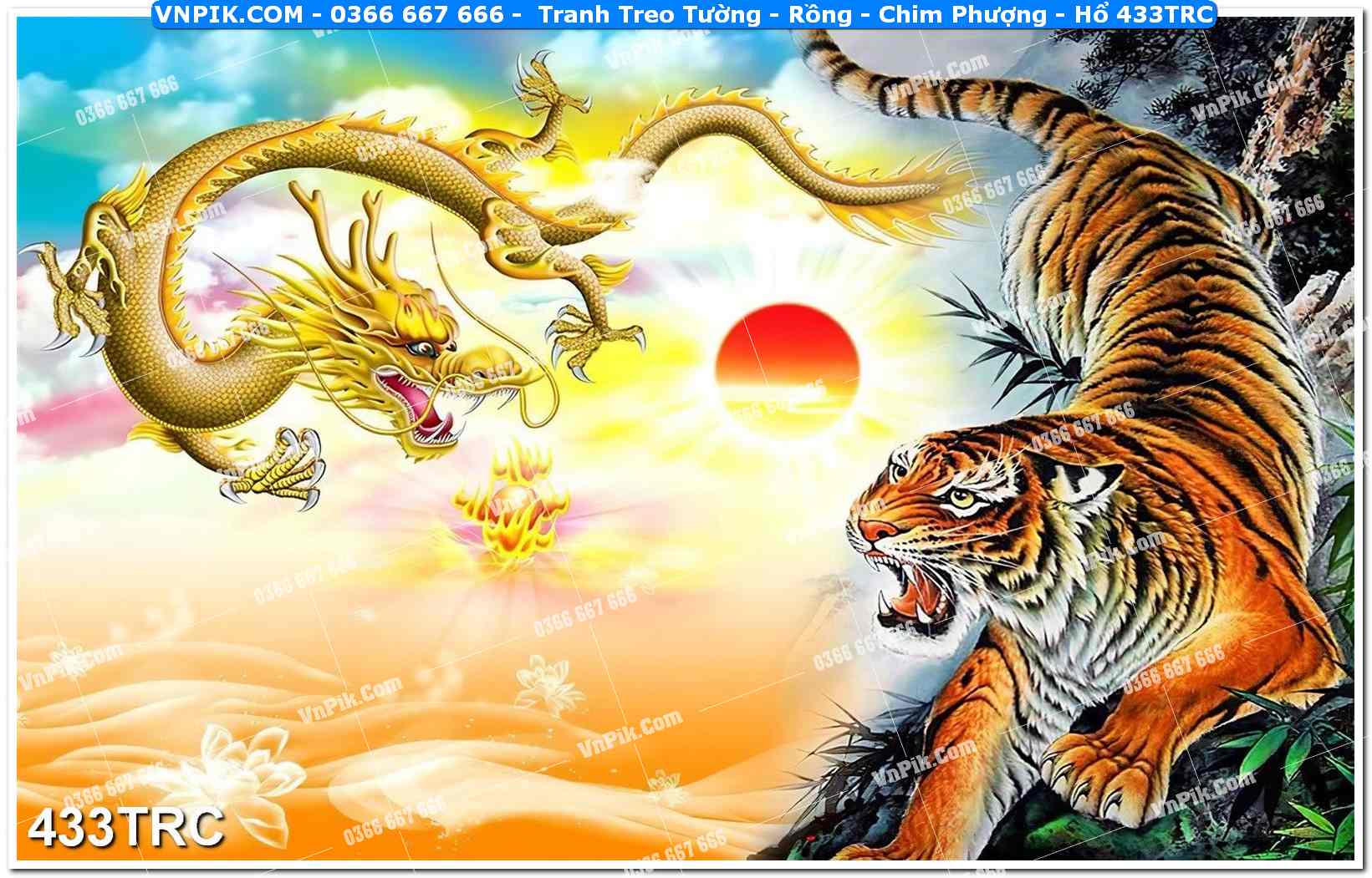 Tranh Treo Tường – Rồng – Chim Phượng – Hổ 433TRC