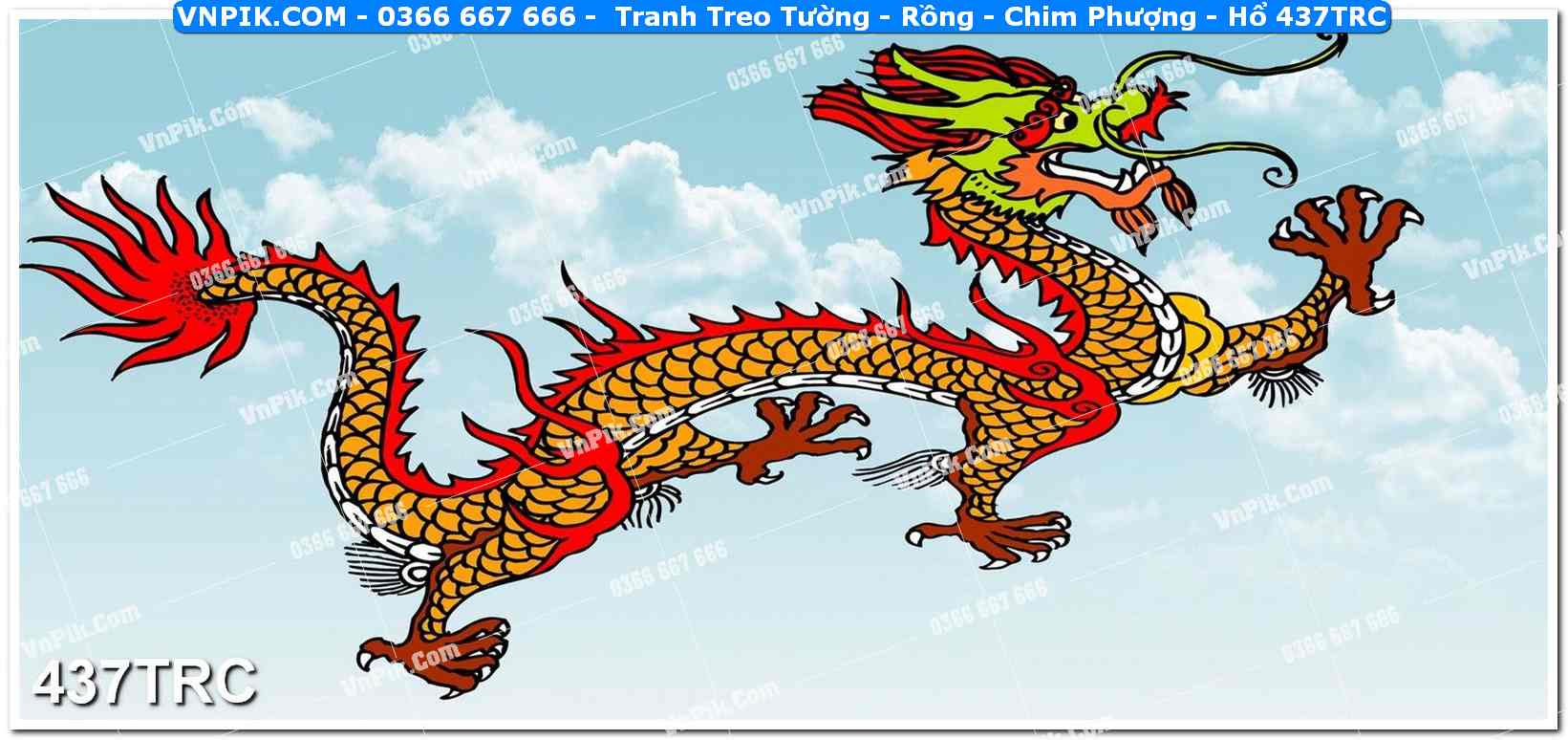 Tranh Treo Tường – Rồng – Chim Phượng – Hổ 437TRC
