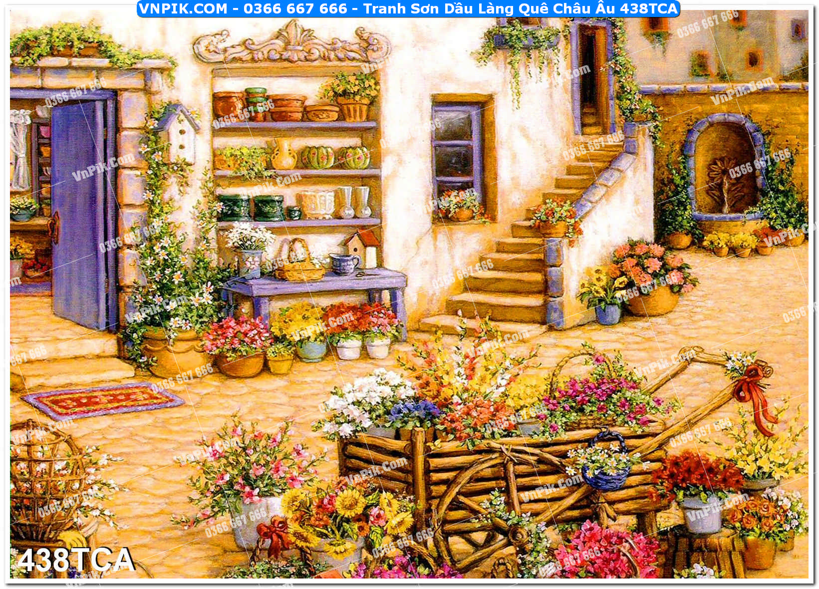 Tranh Sơn Dầu Làng Quê Châu Âu (438TCA)