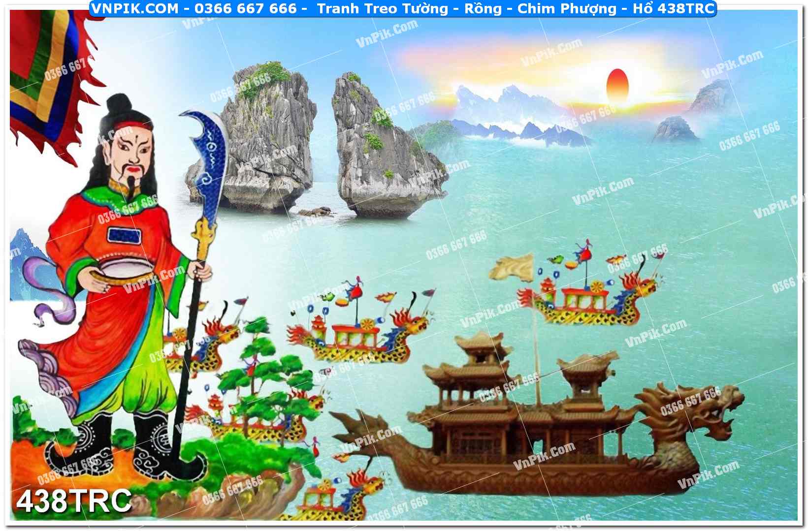 Tranh Treo Tường – Rồng – Chim Phượng – Hổ 438TRC