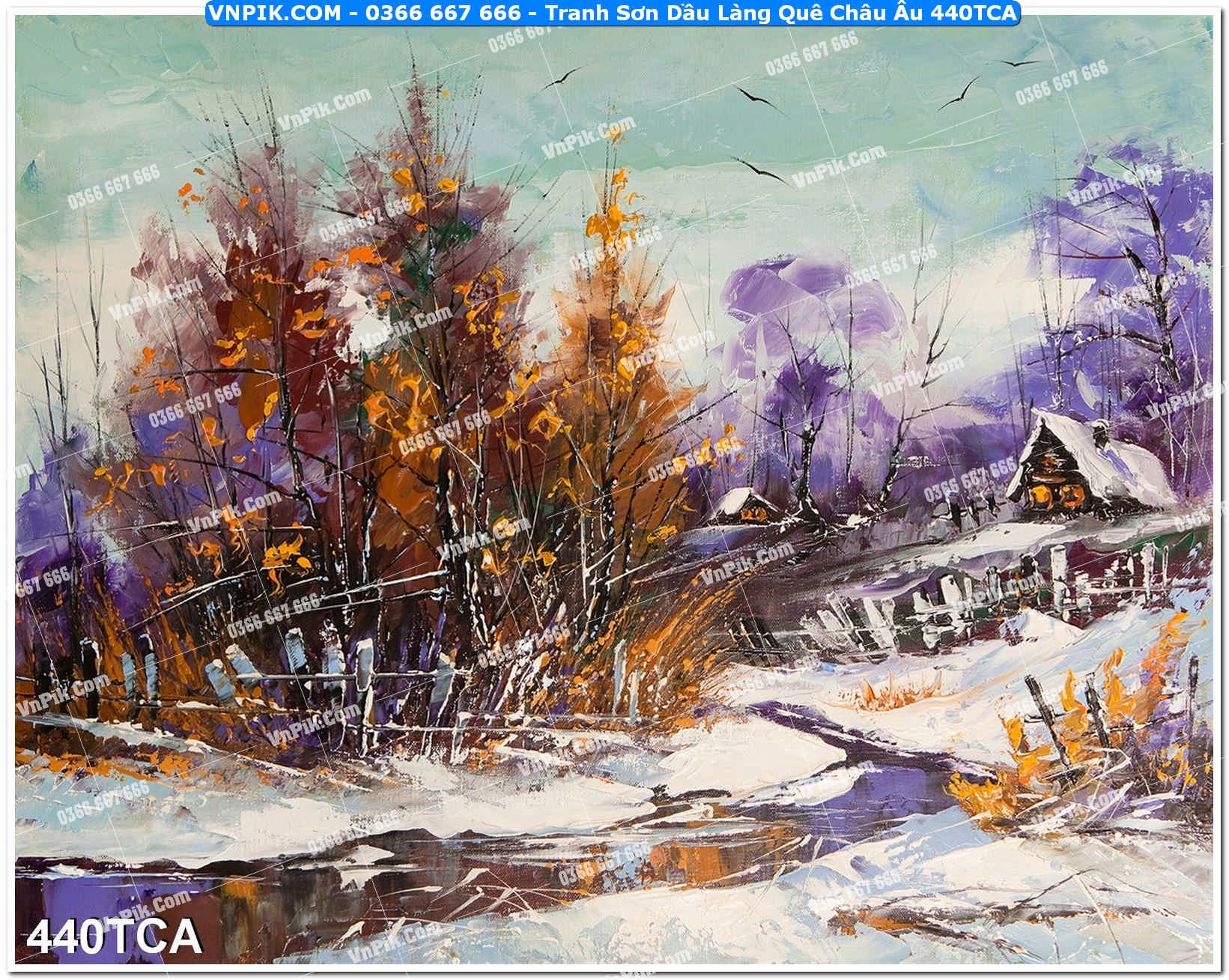 Tranh Sơn Dầu Làng Quê Châu Âu (440TCA)