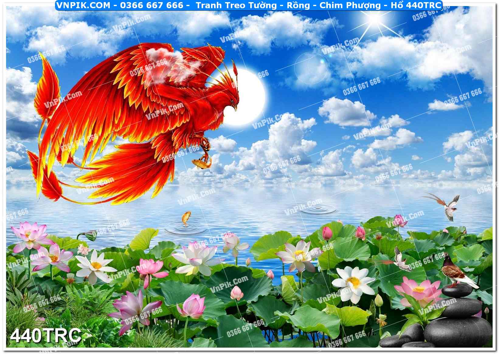 Tranh Treo Tường – Rồng – Chim Phượng – Hổ 440TRC