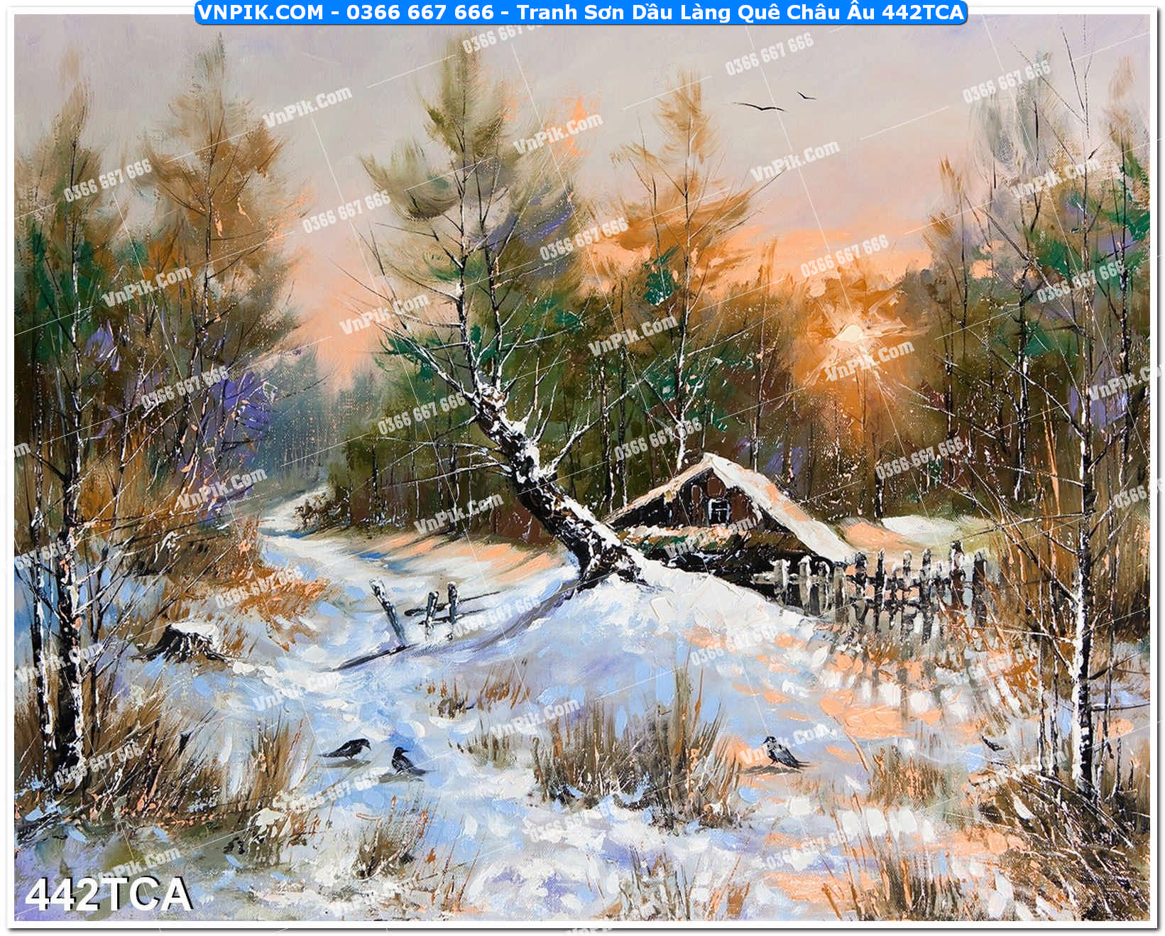 Tranh Sơn Dầu Làng Quê Châu Âu (442TCA)