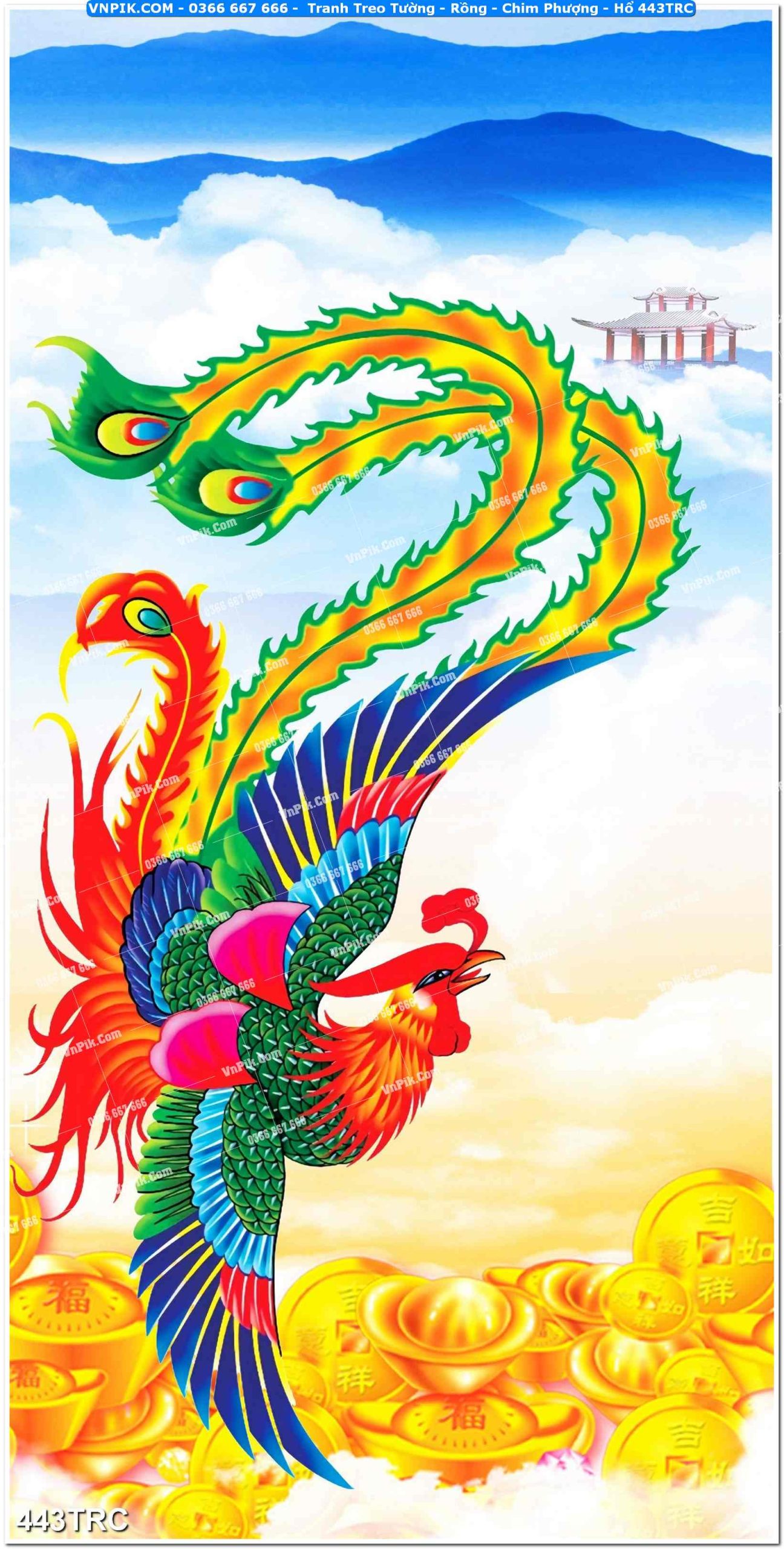 Tranh Treo Tường – Rồng – Chim Phượng – Hổ 443TRC