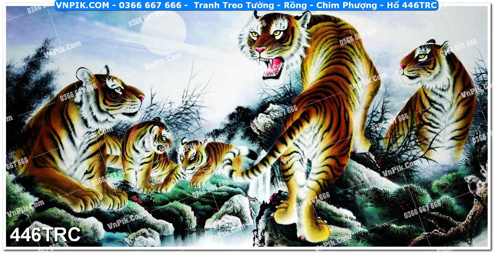 Tranh Treo Tường – Rồng – Chim Phượng – Hổ 446TRC