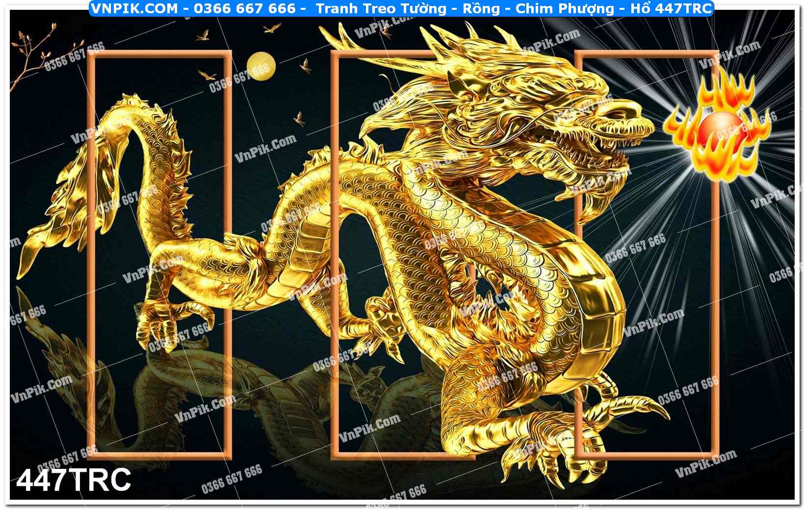 Tranh Treo Tường – Rồng – Chim Phượng – Hổ 447TRC