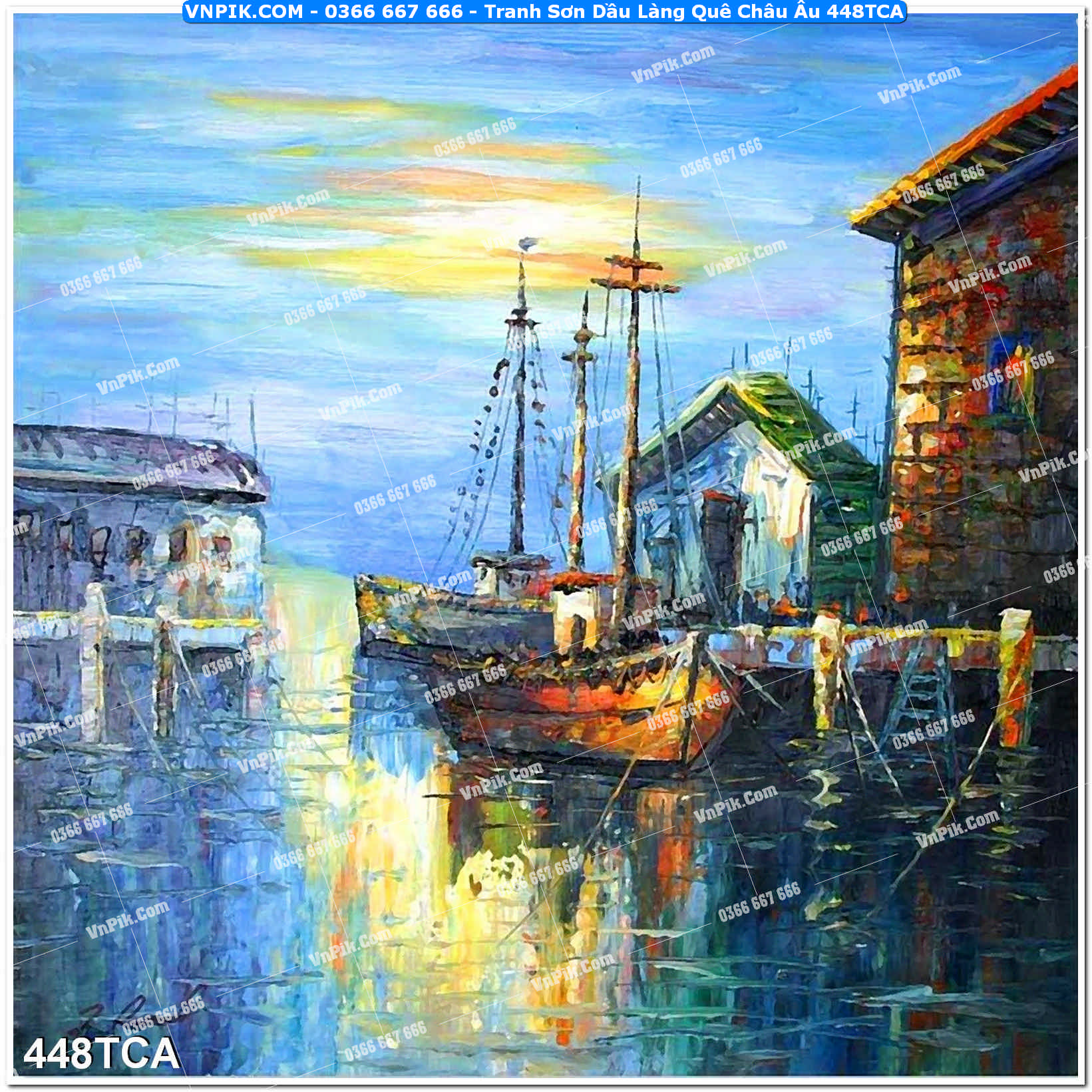 Tranh Sơn Dầu Làng Quê Châu Âu (448TCA)