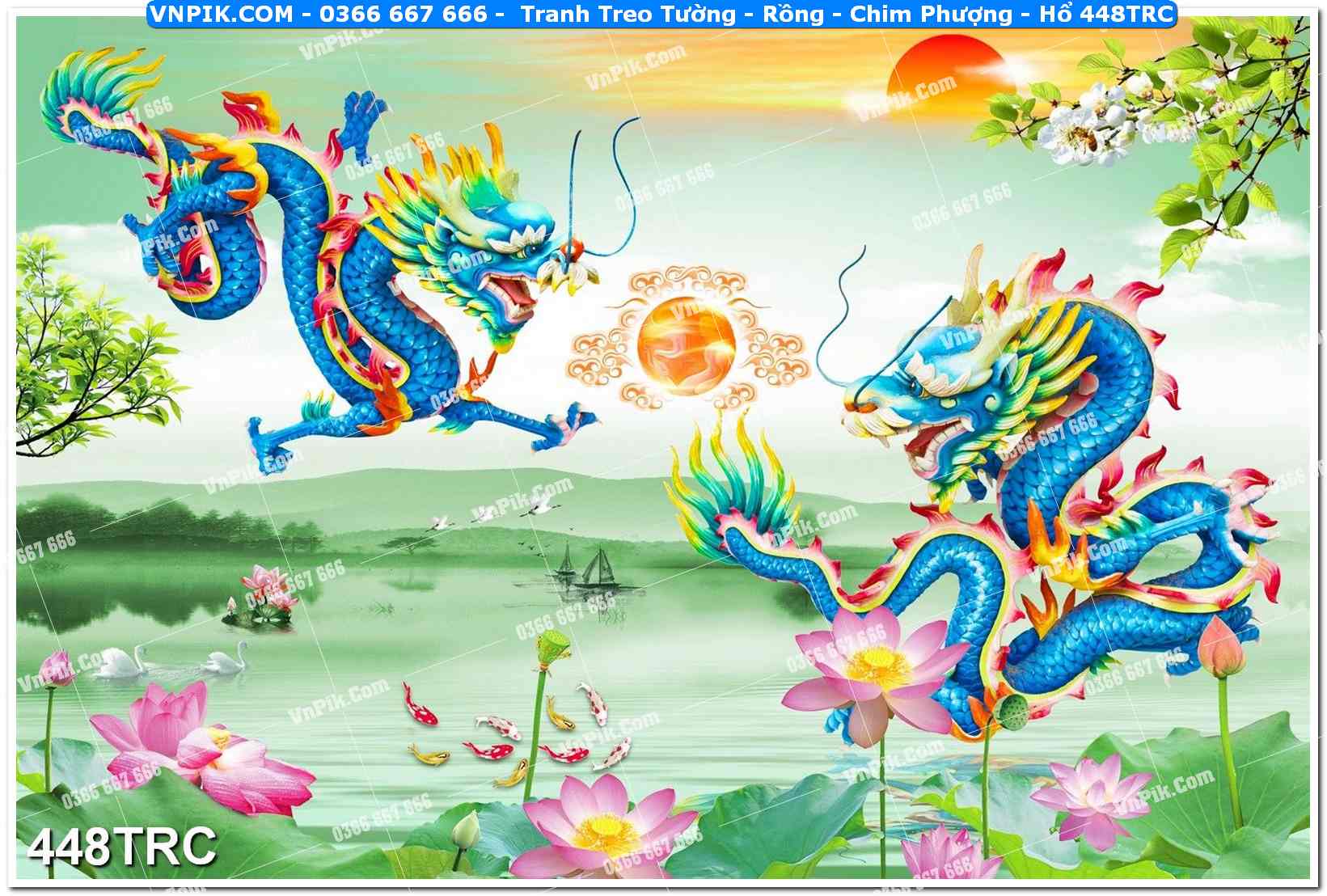 Tranh Treo Tường – Rồng – Chim Phượng – Hổ 448TRC