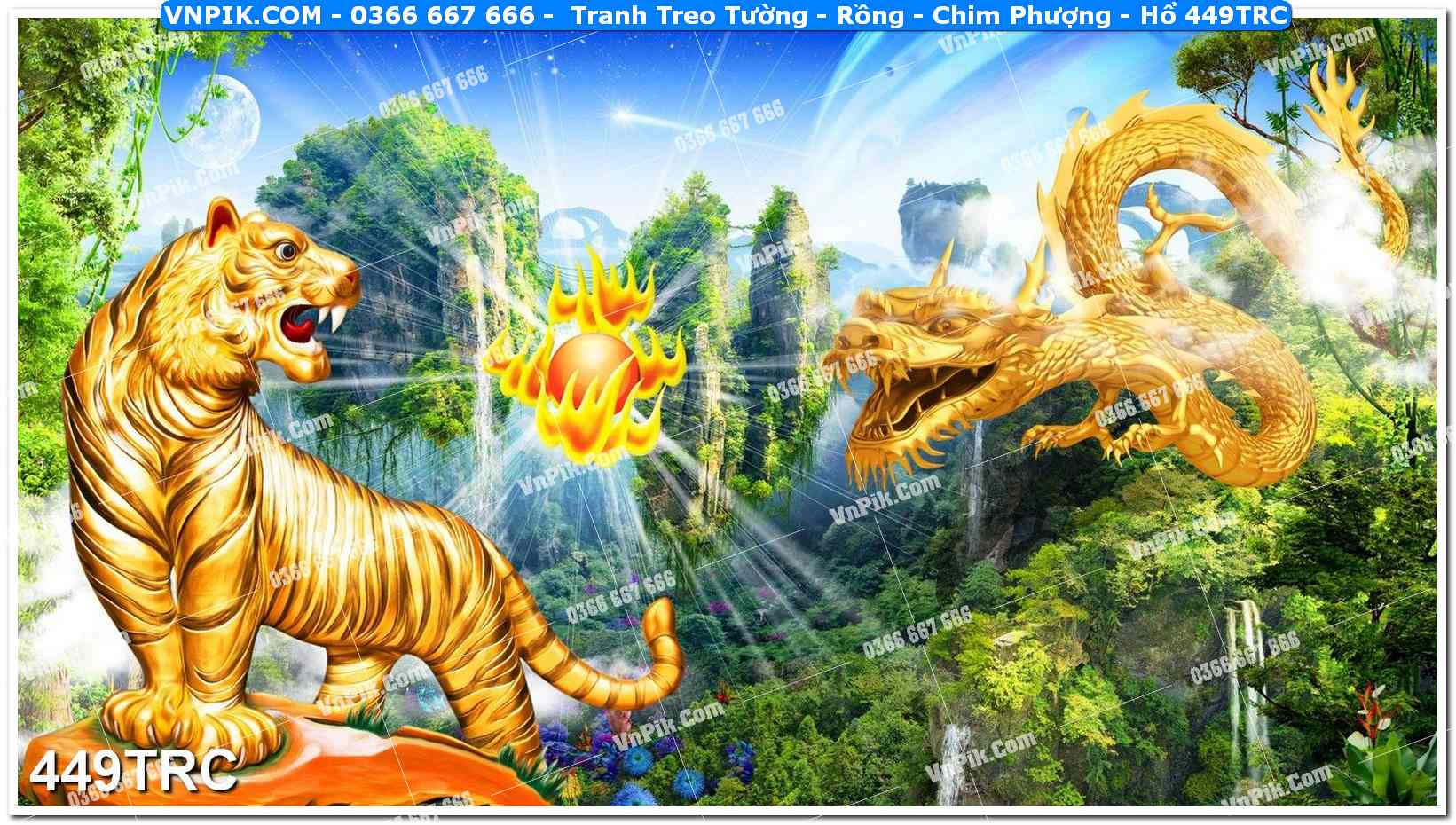 Tranh Treo Tường – Rồng – Chim Phượng – Hổ 449TRC