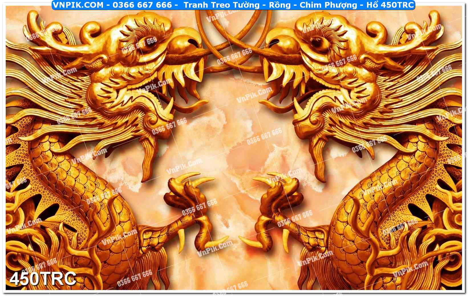 Tranh Treo Tường – Rồng – Chim Phượng – Hổ 450TRC
