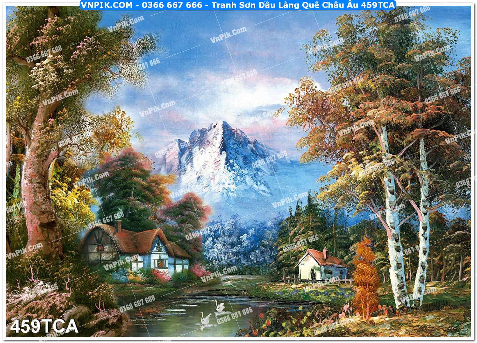 Tranh Sơn Dầu Làng Quê Châu Âu (459TCA)